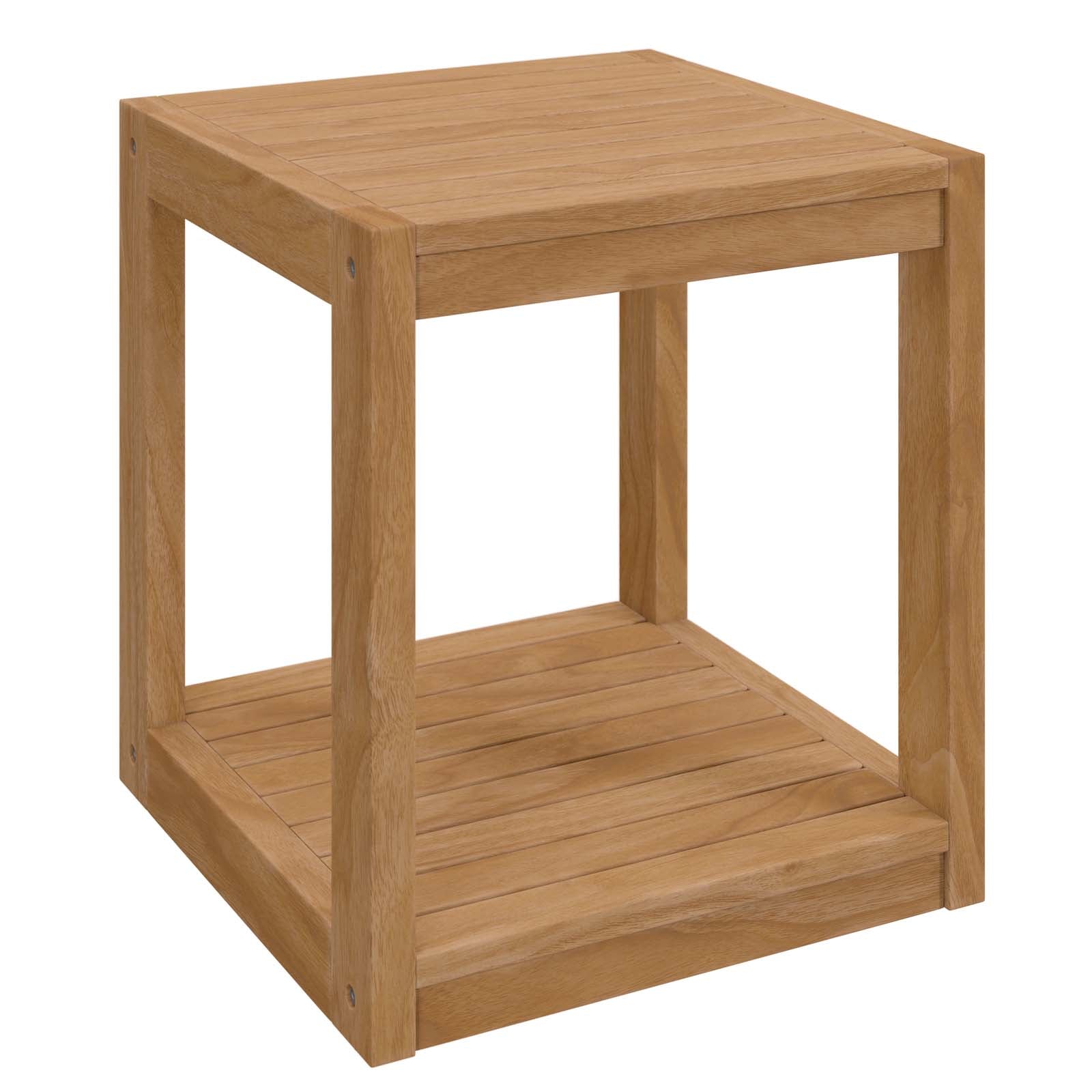 Modway Outdoor Dining Chairs - Carlsbad-Teak-Wood-Outdoor-Patio-Side-Table-Natural