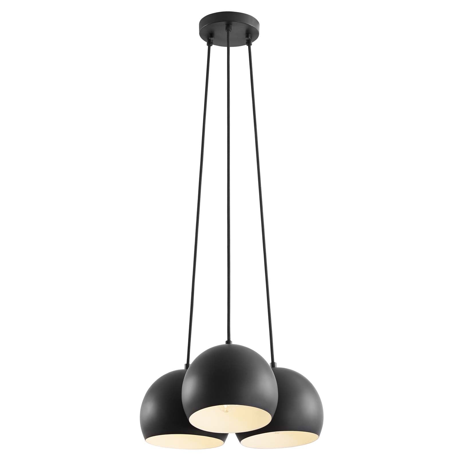 Modway Ceiling Lights - Chalice 3-Light Metal Pendant Black