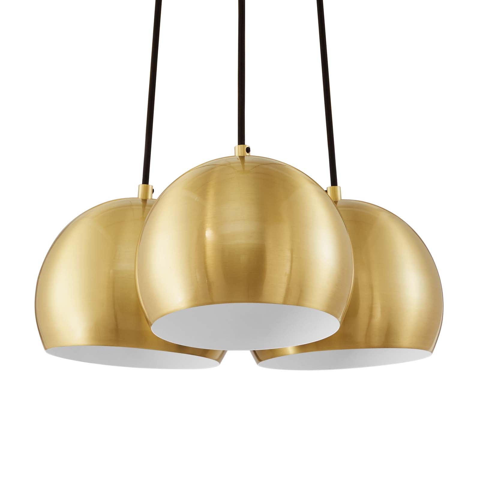 Modway Ceiling Lights - Chalice 3-Light Metal Pendant Satin Brass