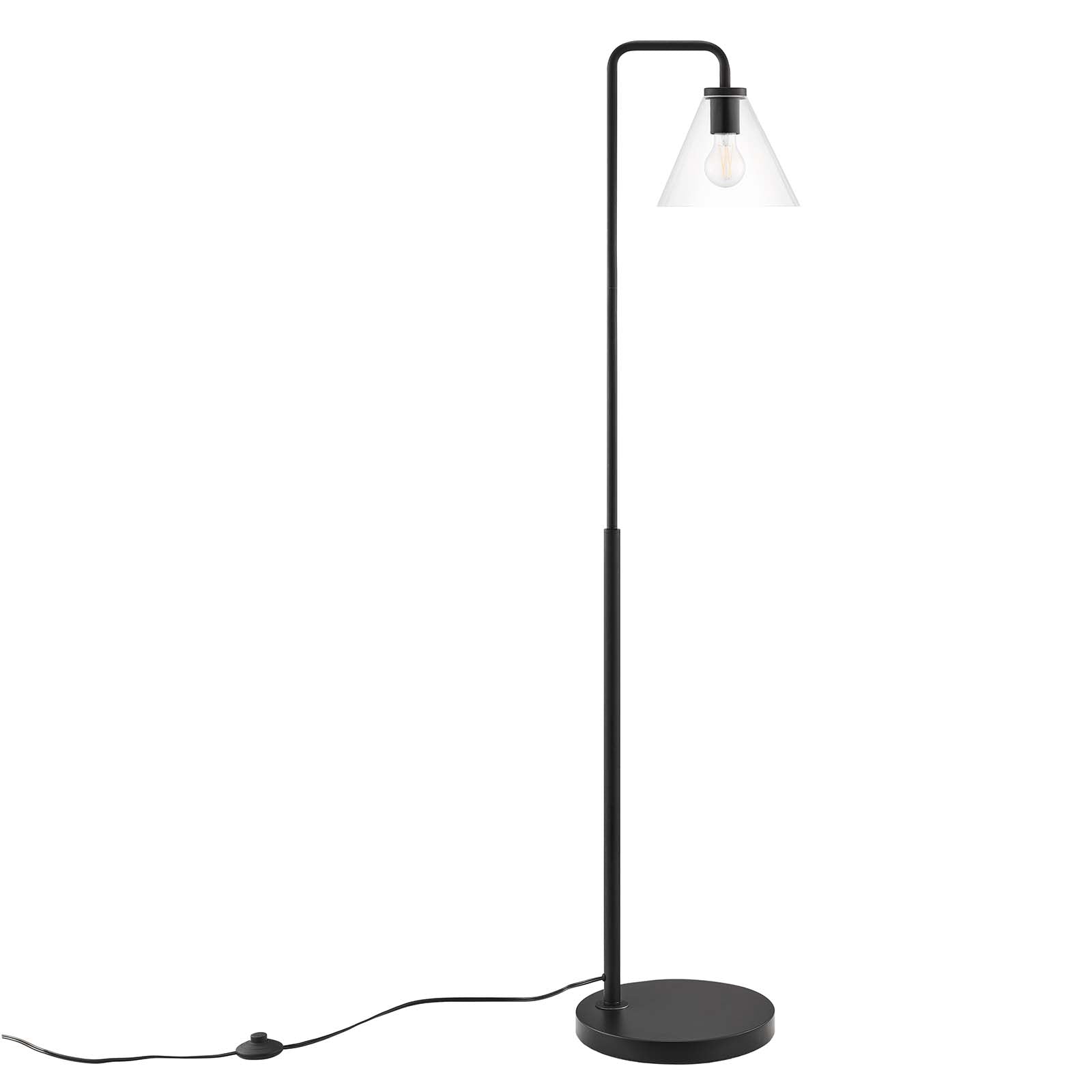 Modway Floor Lamps - Element Transparent Glass Glass And Metal Floor Lamp Black