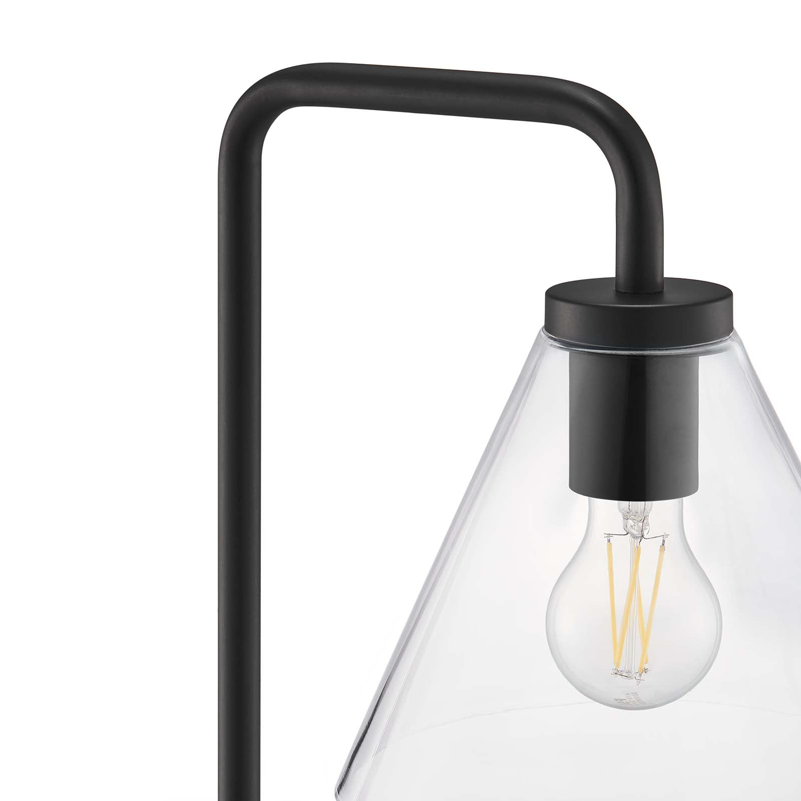 Modway Floor Lamps - Element Transparent Glass Glass And Metal Floor Lamp Black