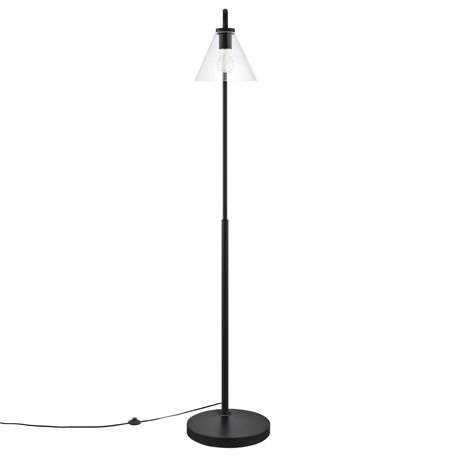 Modway Floor Lamps - Element Transparent Glass Glass And Metal Floor Lamp Black