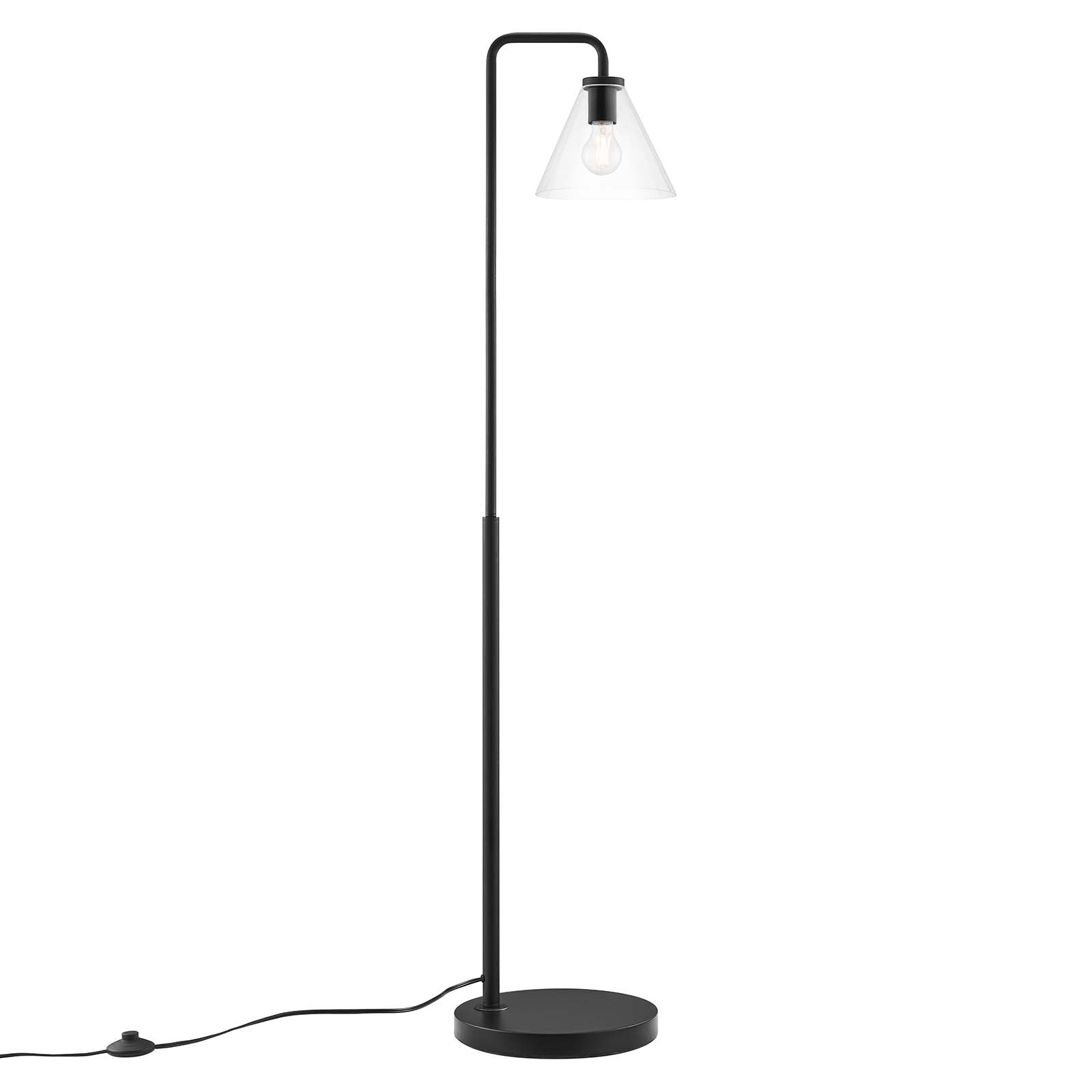 Modway Floor Lamps - Element Transparent Glass Glass And Metal Floor Lamp Black