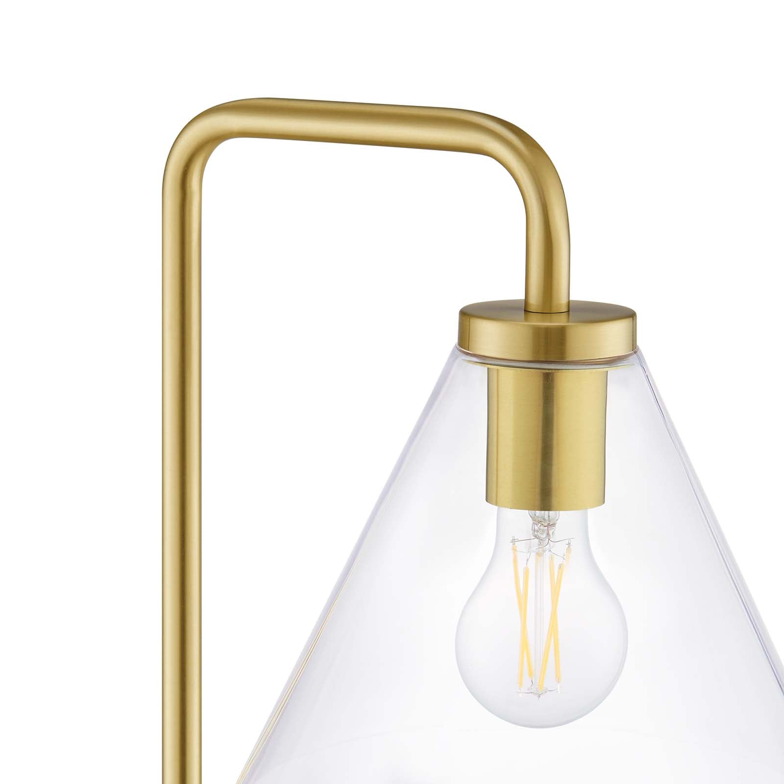 Modway Floor Lamps - Element Transparent Glass Glass And Metal Floor Lamp Satin Brass