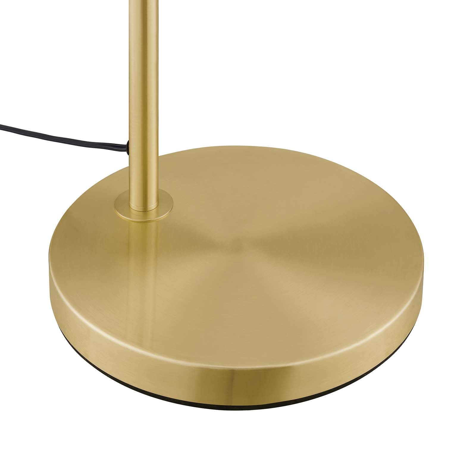 Modway Floor Lamps - Element Transparent Glass Glass And Metal Floor Lamp Satin Brass