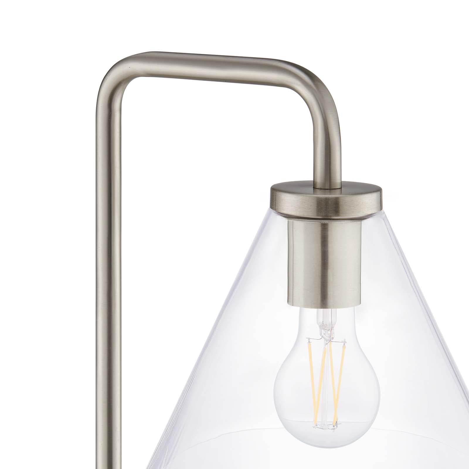 Modway Floor Lamps - Element Transparent Glass Glass And Metal Floor Lamp Satin Nickel