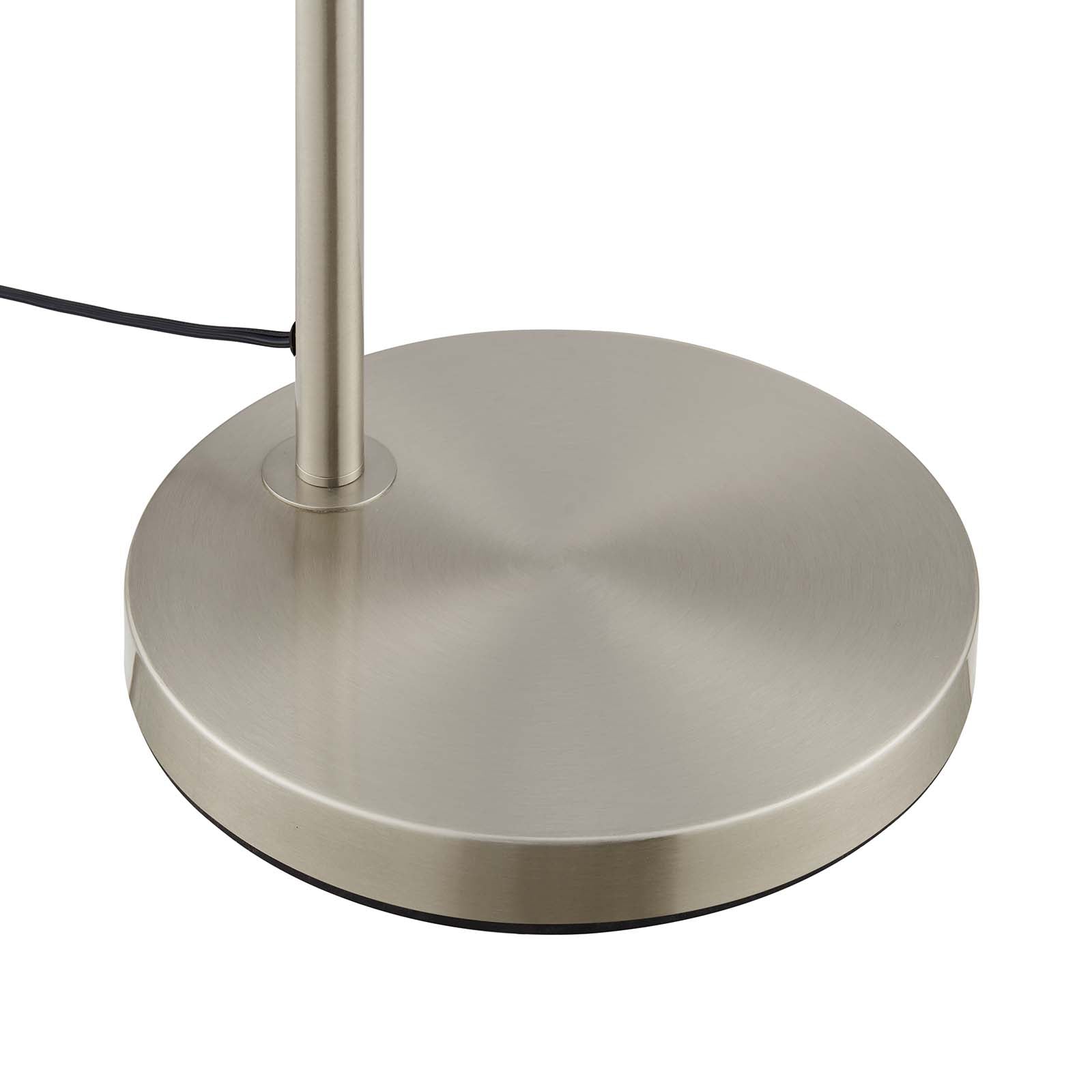 Modway Floor Lamps - Element Transparent Glass Glass And Metal Floor Lamp Satin Nickel