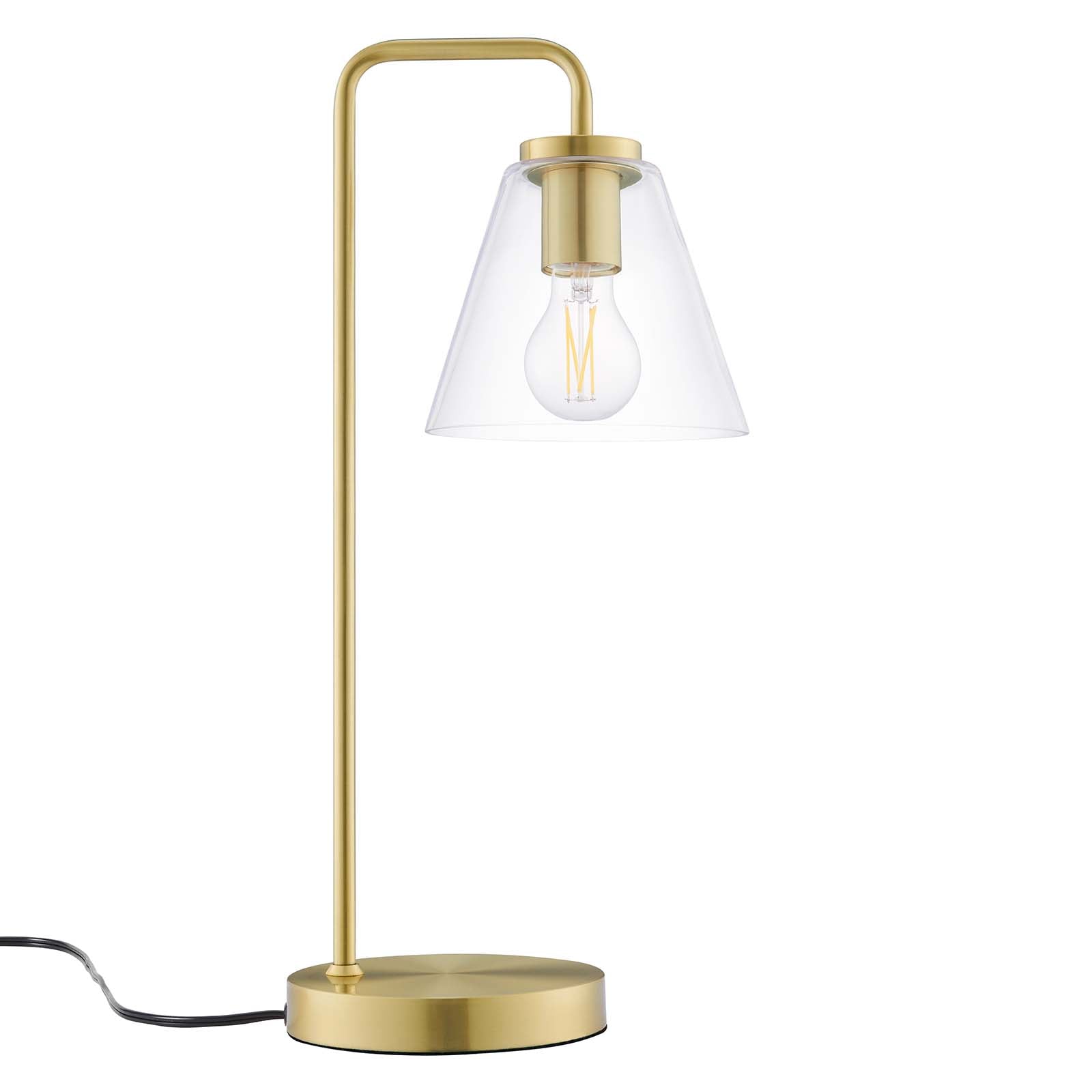 Modway Table Lamps - Element Glass Table Lamp Satin Brass