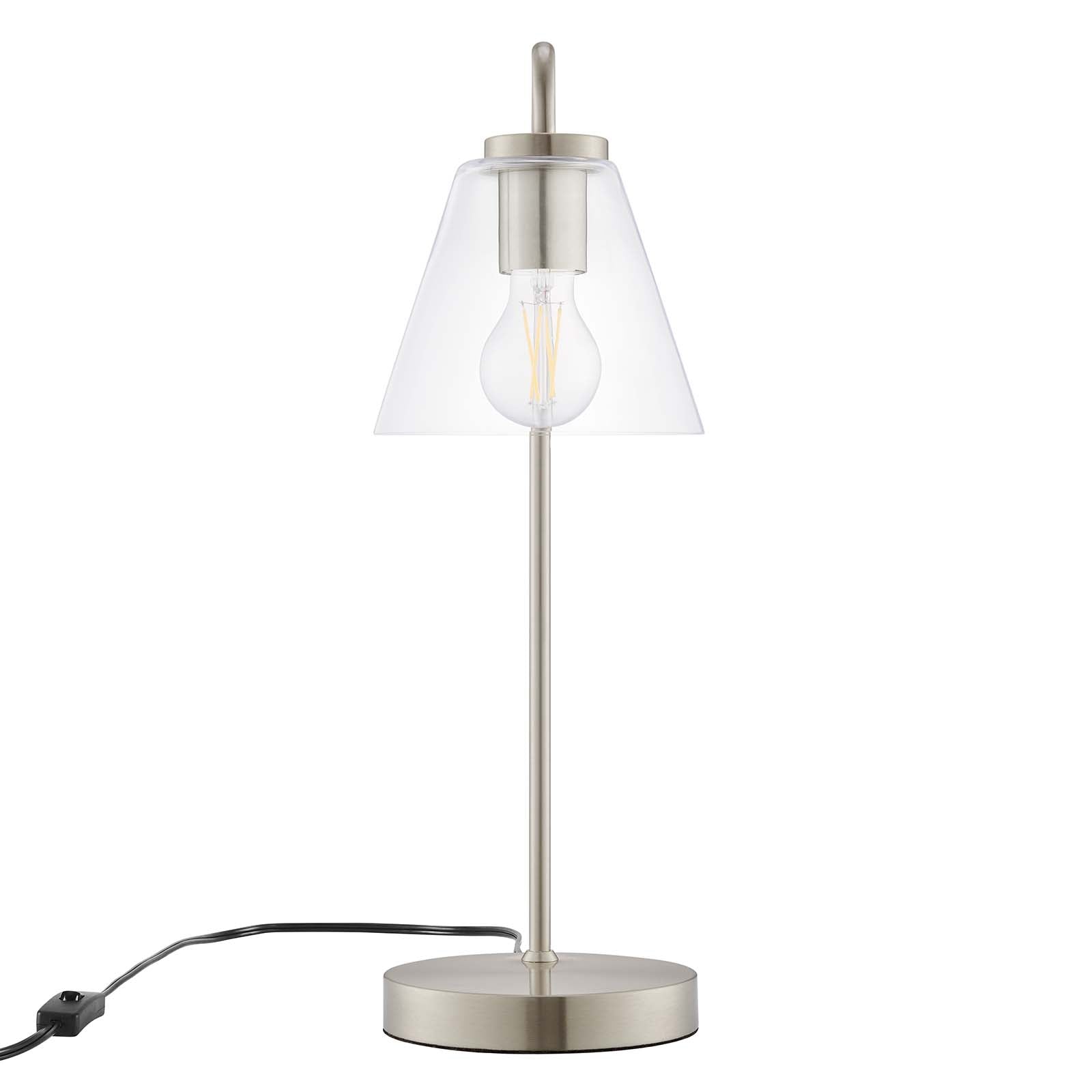 Modway Table Lamps - Element Glass Table Lamp Satin Nickel
