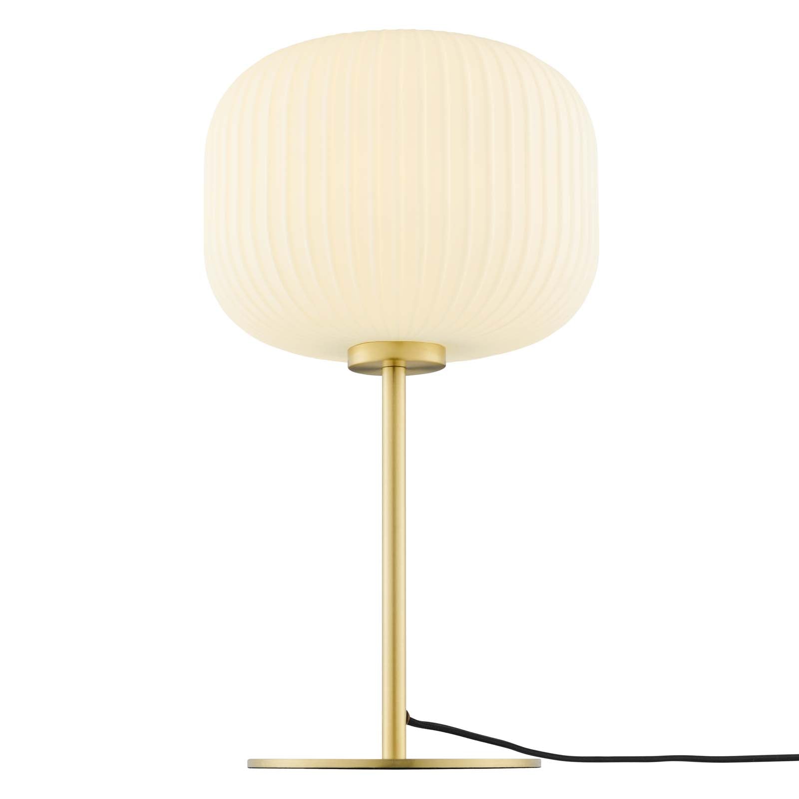 Modway Table Lamps - Reprise Glass Sphere Glass And Metal Table Lamp White Satin Brass