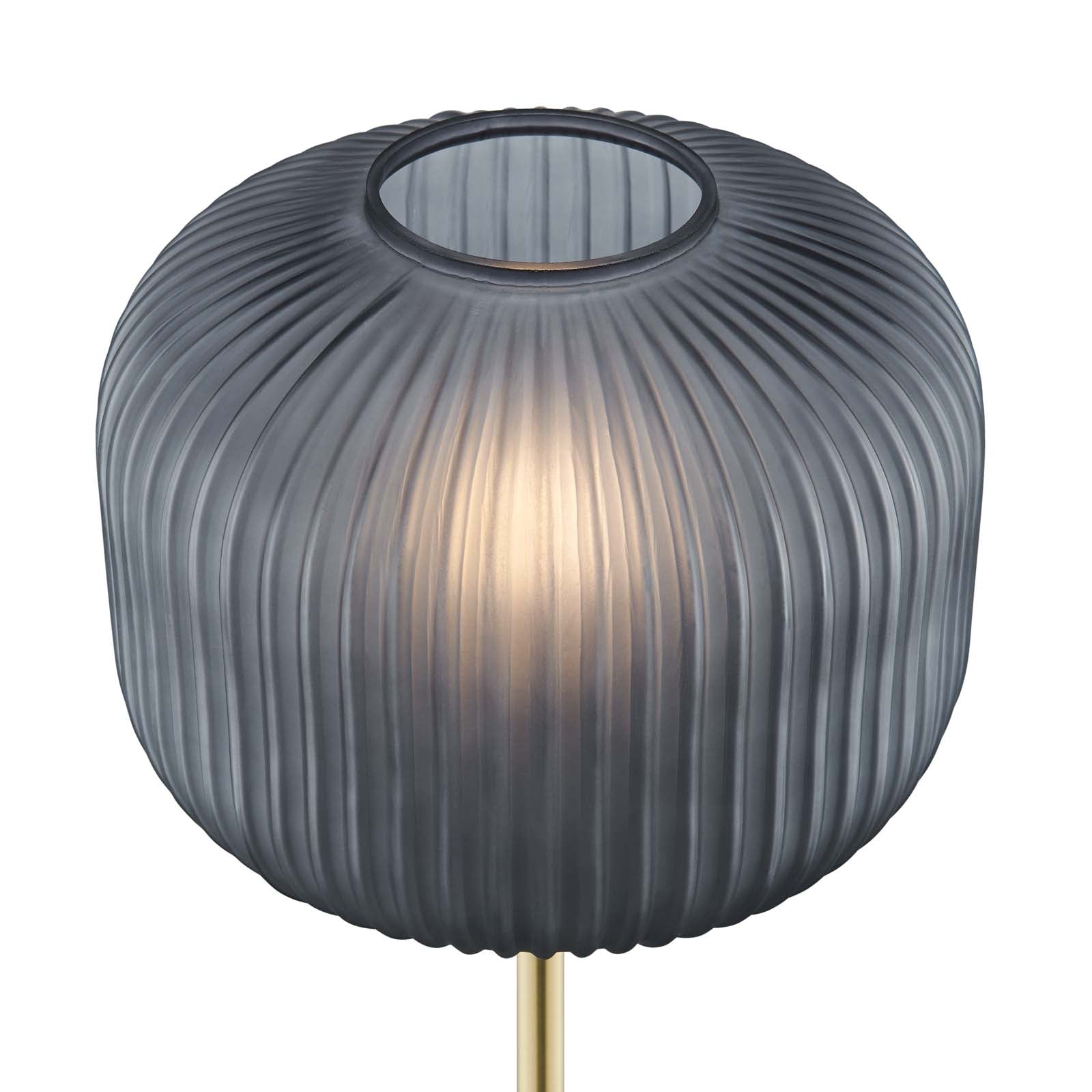 Modway Floor Lamps - Reprise Glass Sphere Glass And Metal Floor Lamp Black Satin Brass