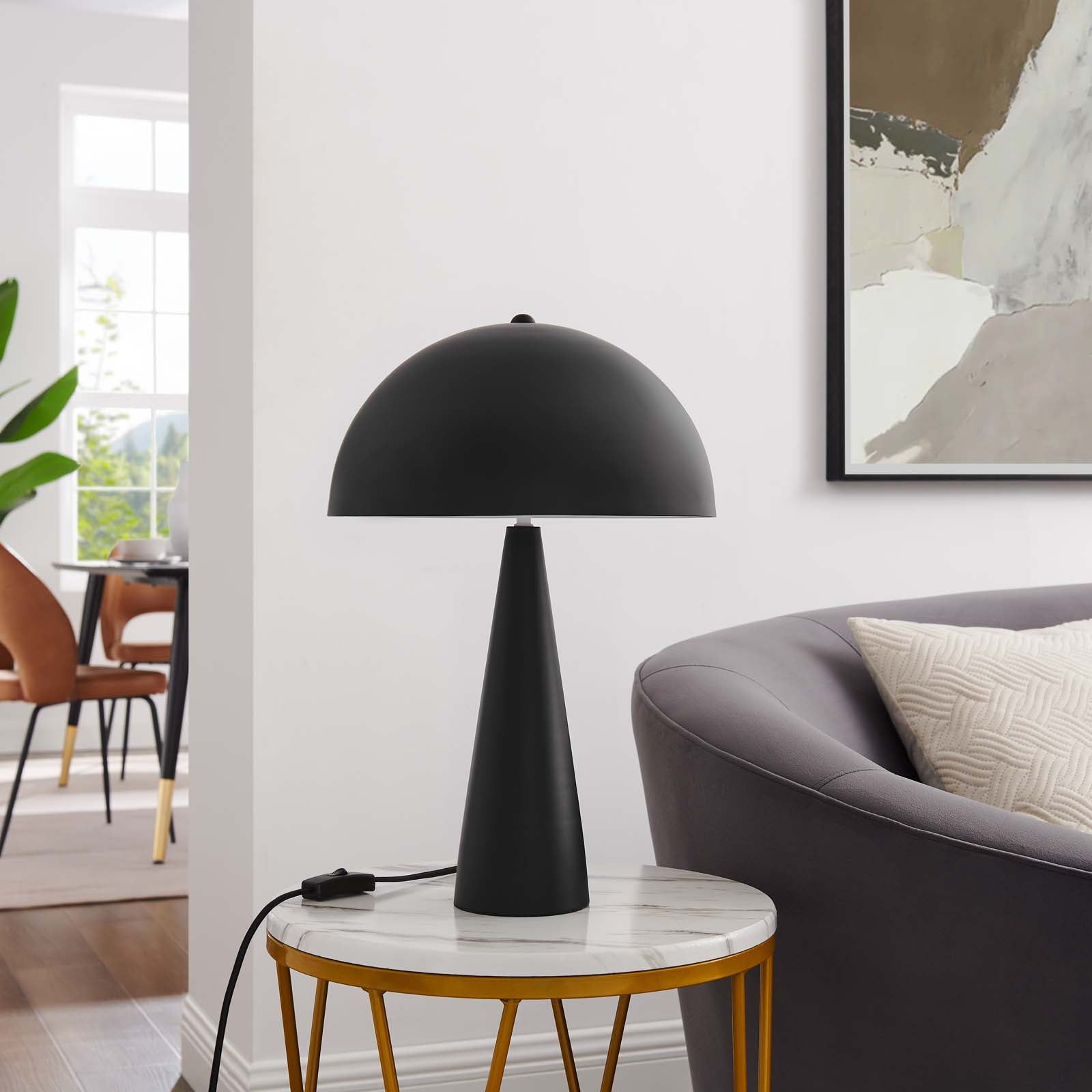 Modway Table Lamps - Selena Metal Table Lamp Black