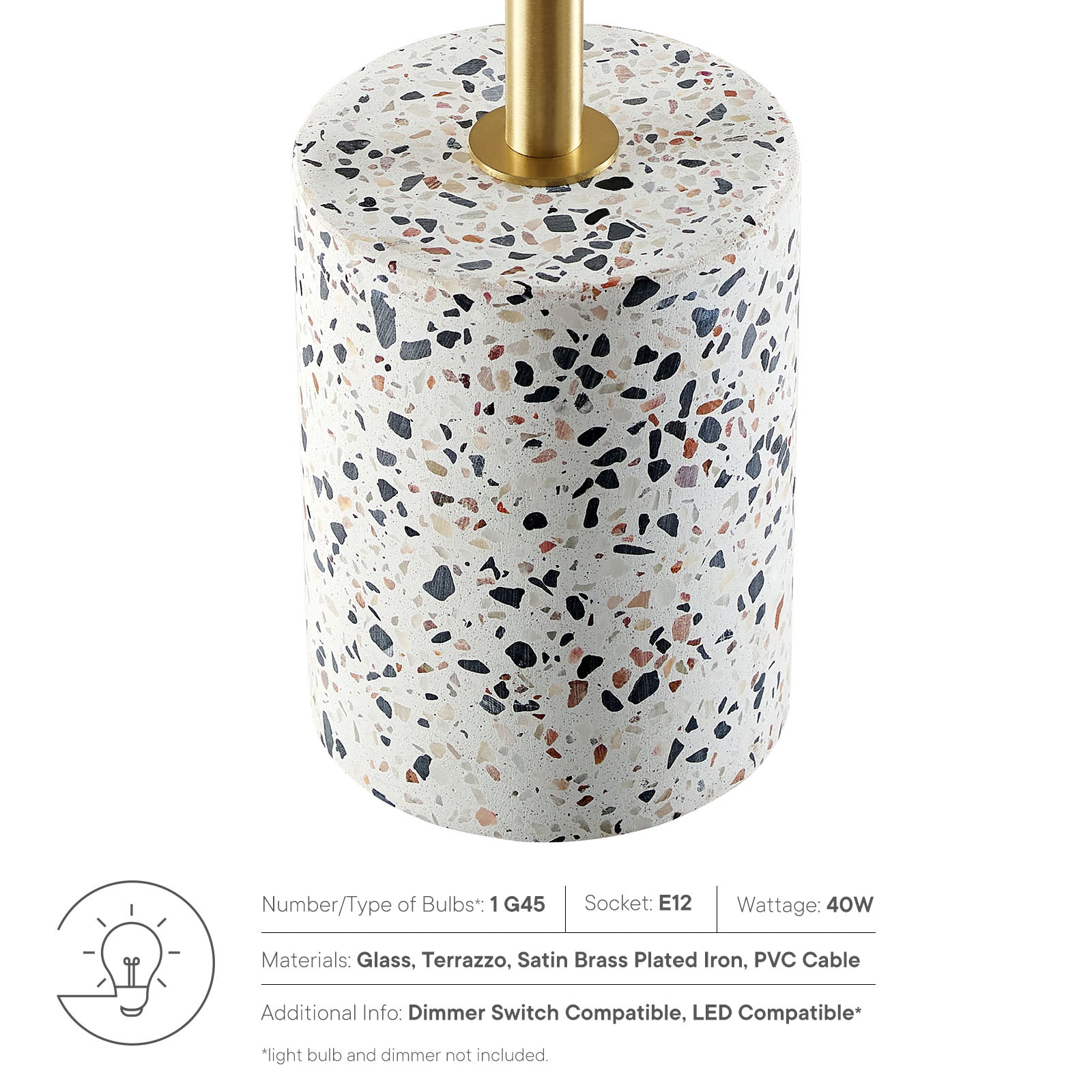 Modway Table Lamps - Logic Terrazzo Table Lamps White