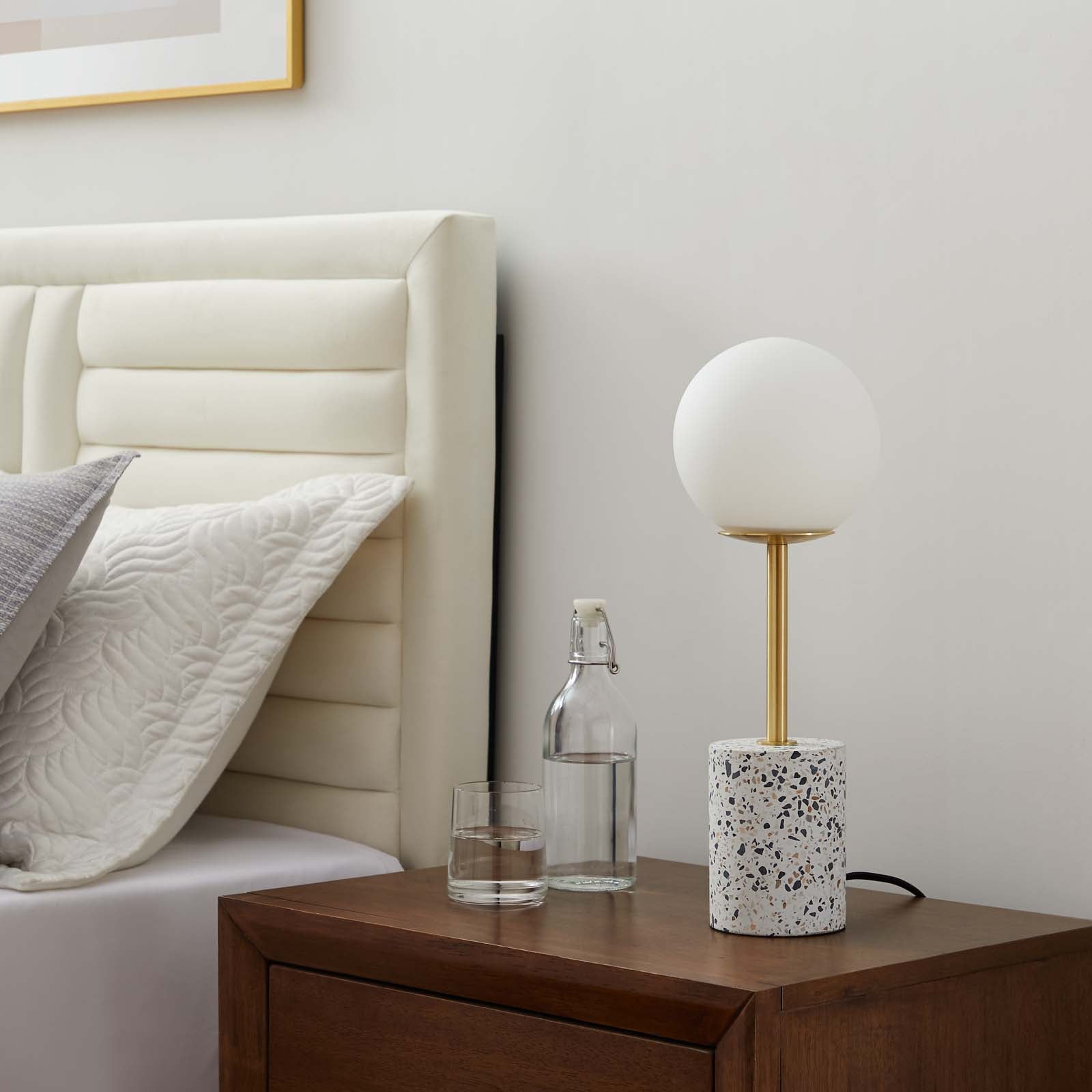 Modway Table Lamps - Logic Terrazzo Table Lamps White