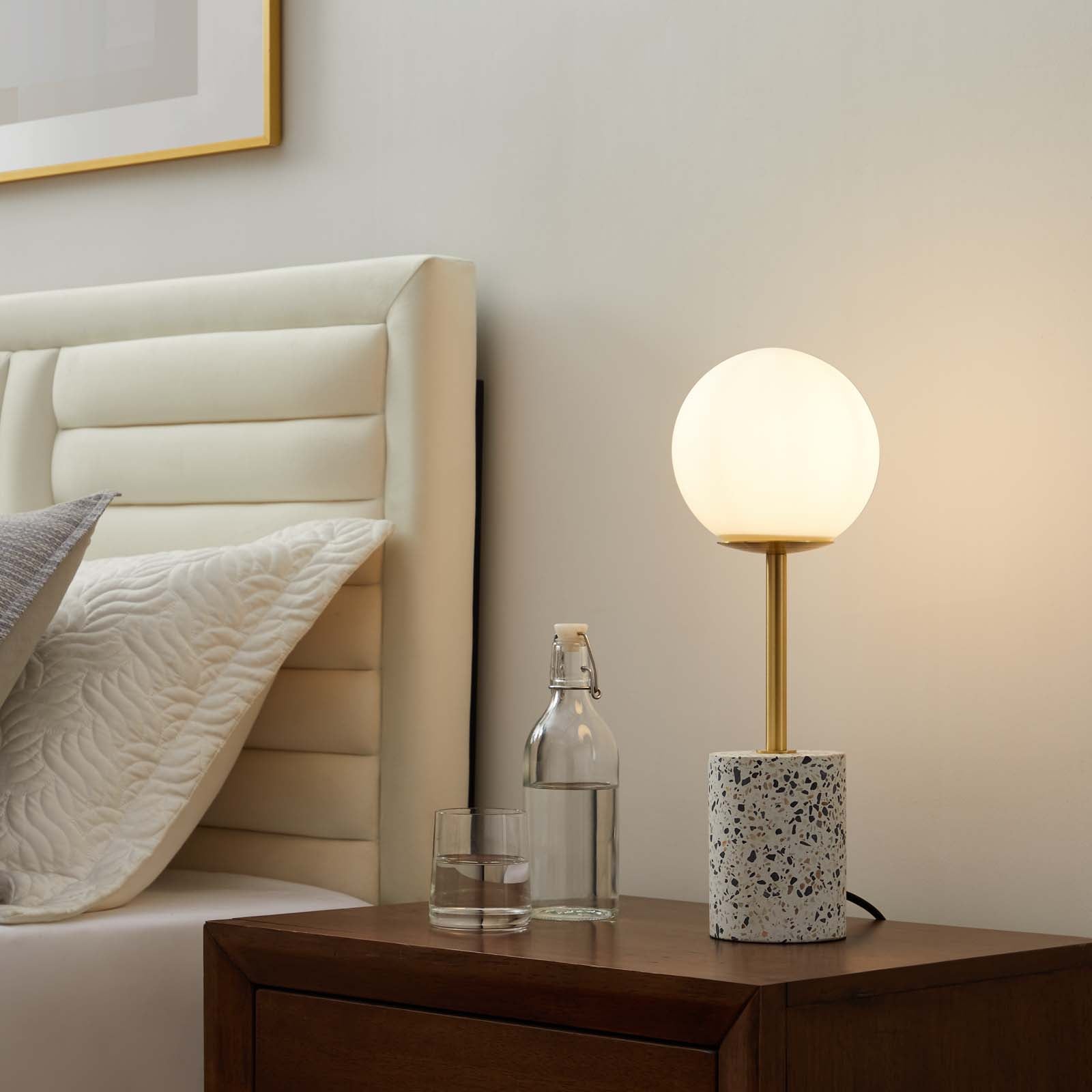 Modway Table Lamps - Logic Terrazzo Table Lamps White