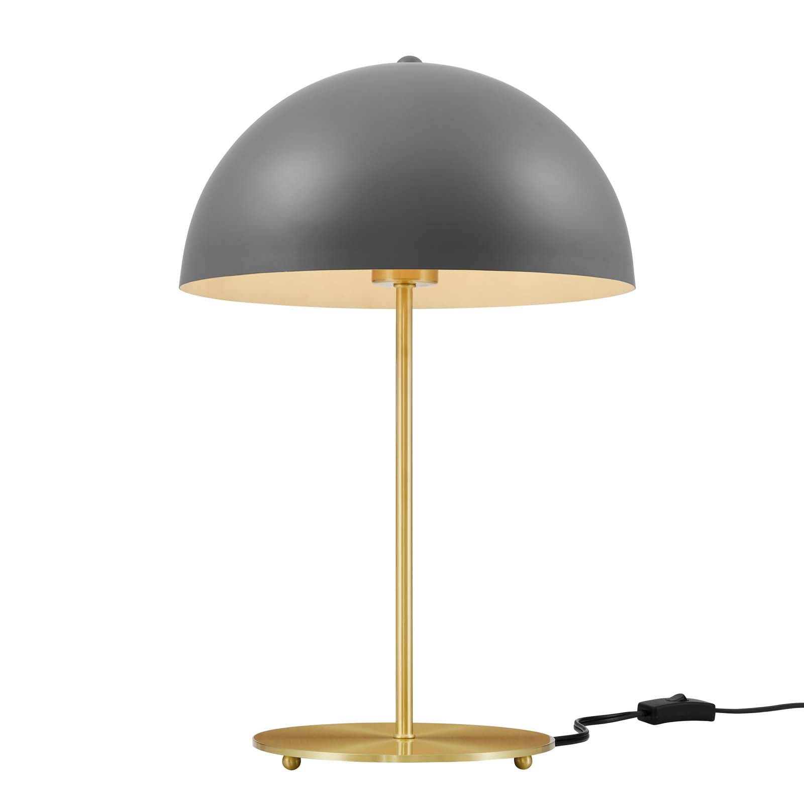 Modway Table Lamps - Ideal Metal Table Lamp Gray Satin Brass