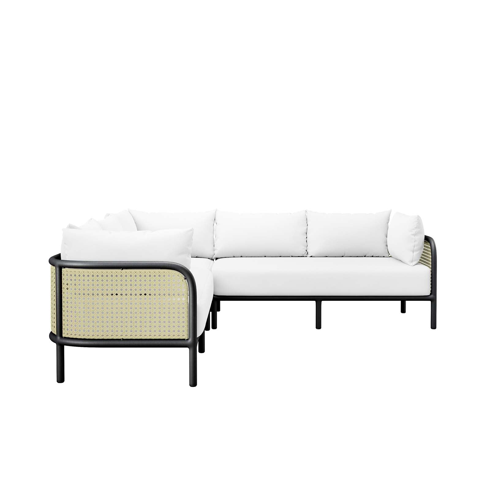 Modway Outdoor Sofas - Hanalei Outdoor Patio 3-Piece Sectional Ivory White