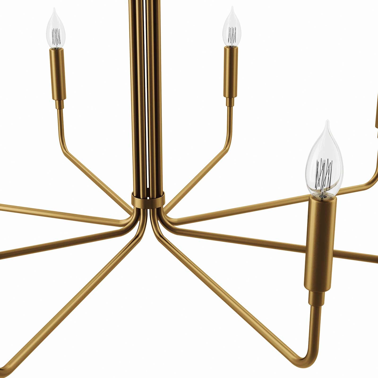 Modway Ceiling Lights - Rekindle 8-Light Chandelier Satin Brass