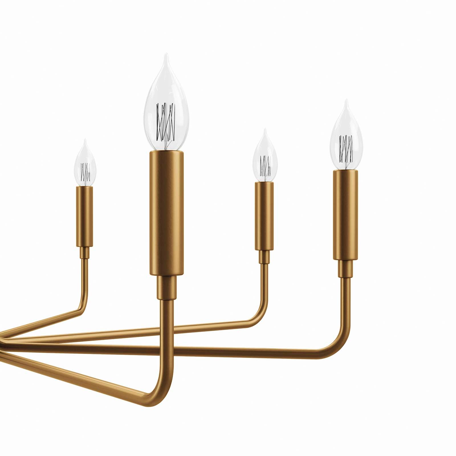 Modway Ceiling Lights - Rekindle 8-Light Chandelier Satin Brass
