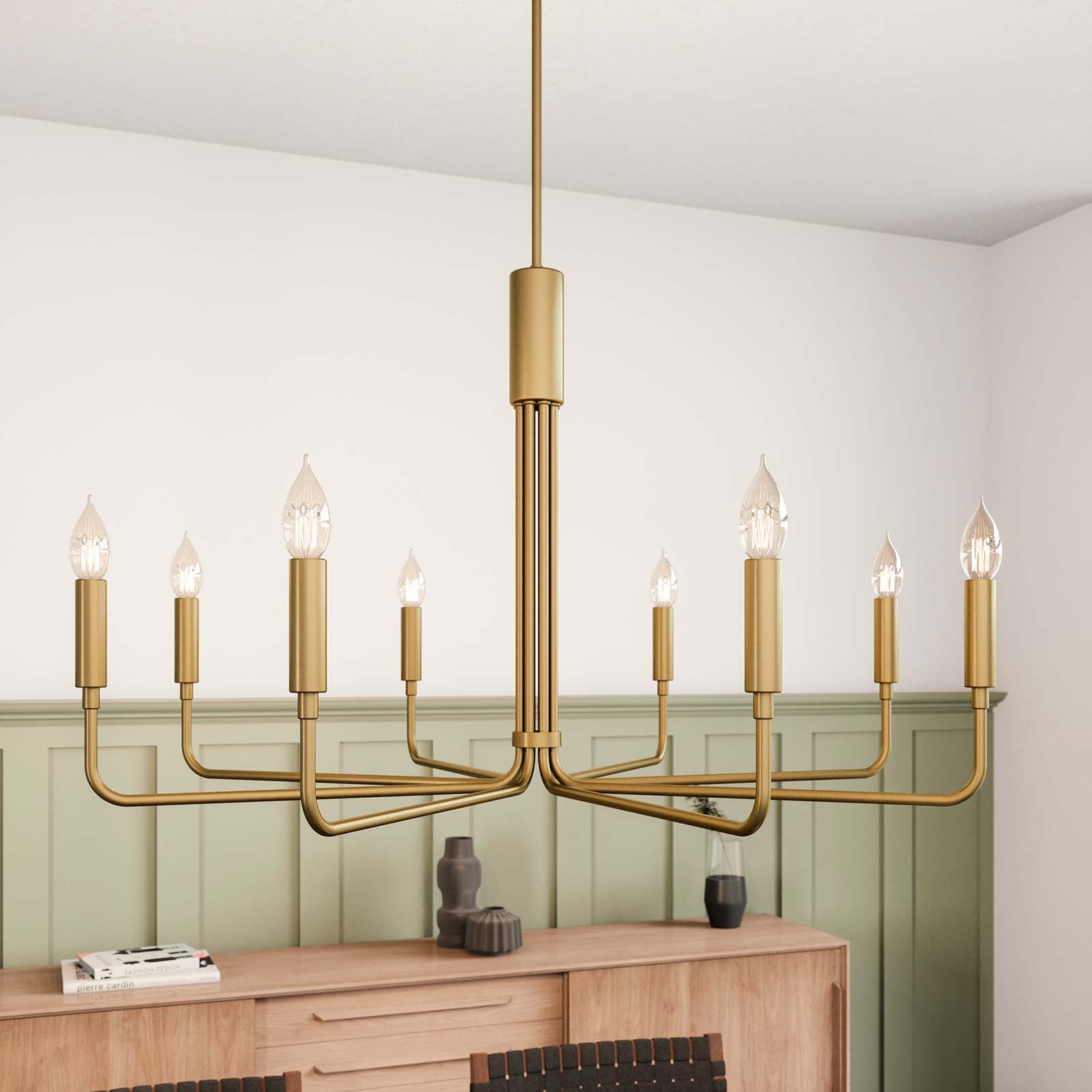 Modway Ceiling Lights - Rekindle 8-Light Chandelier Satin Brass
