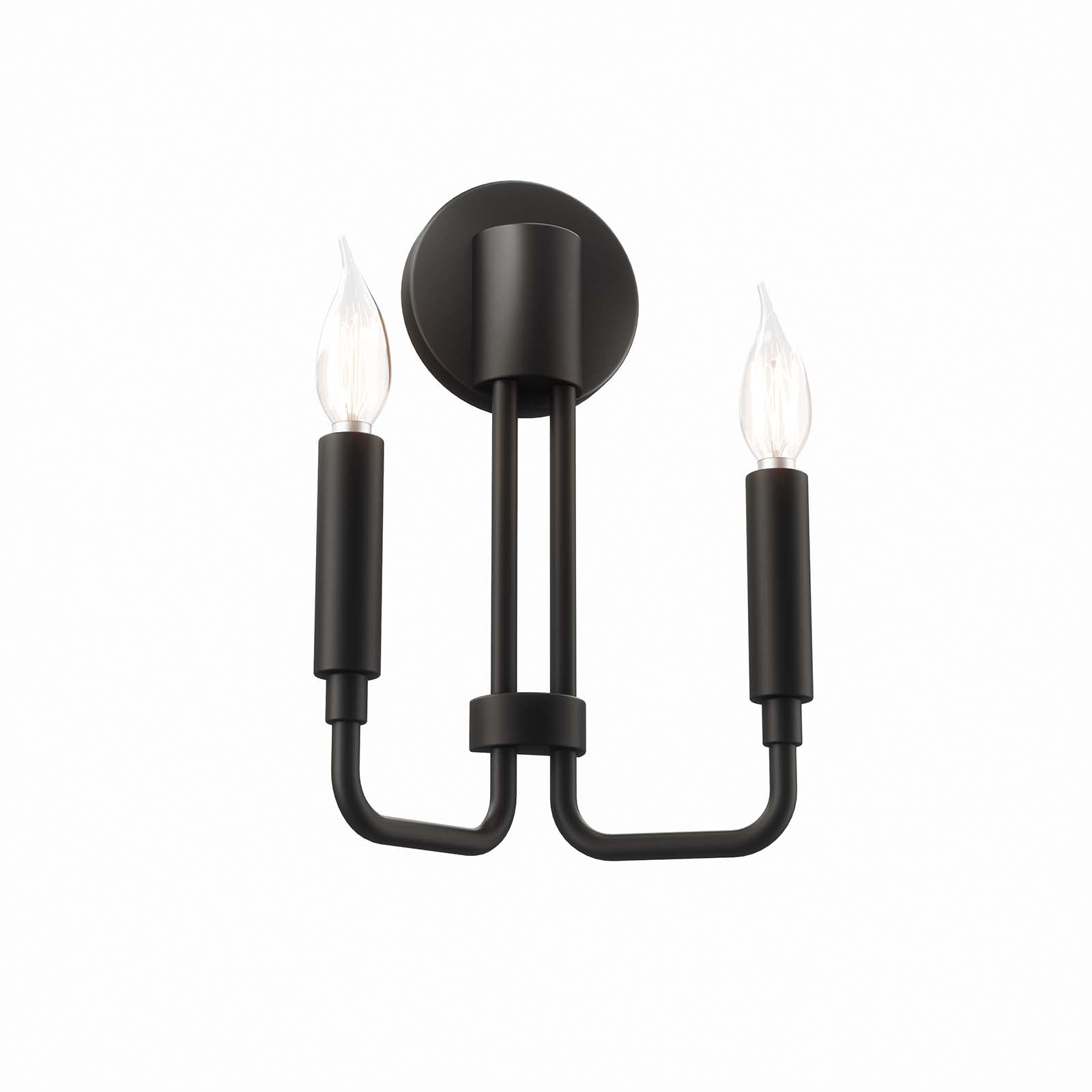 Modway Wall Sconces - Rekindle-2-Light-Wall-Sconce-Black