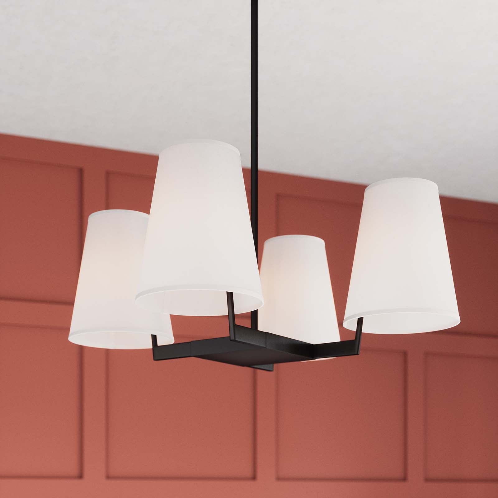Modway Ceiling Lights - Mercer 4-Light Pendant Light White Brass