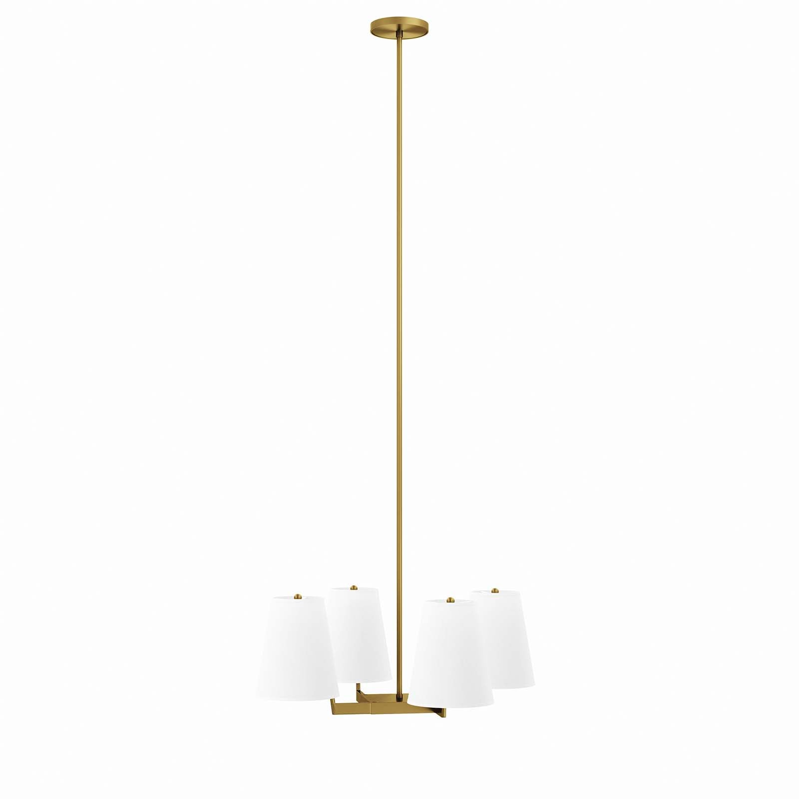 Modway Ceiling Lights - Mercer 4-Light Pendant Light White Satin Brass