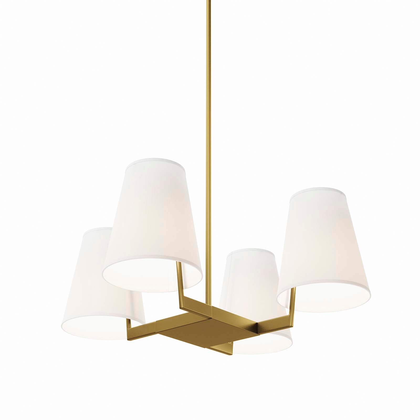 Modway Ceiling Lights - Mercer 4-Light Pendant Light White Satin Brass