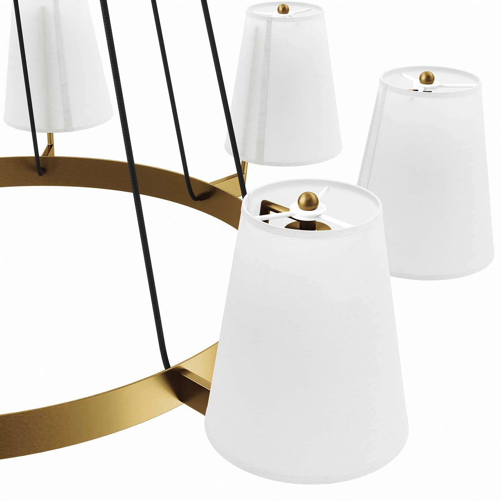 Modway Ceiling Lights - Surround 8-Light Chandelier White Satin Brass