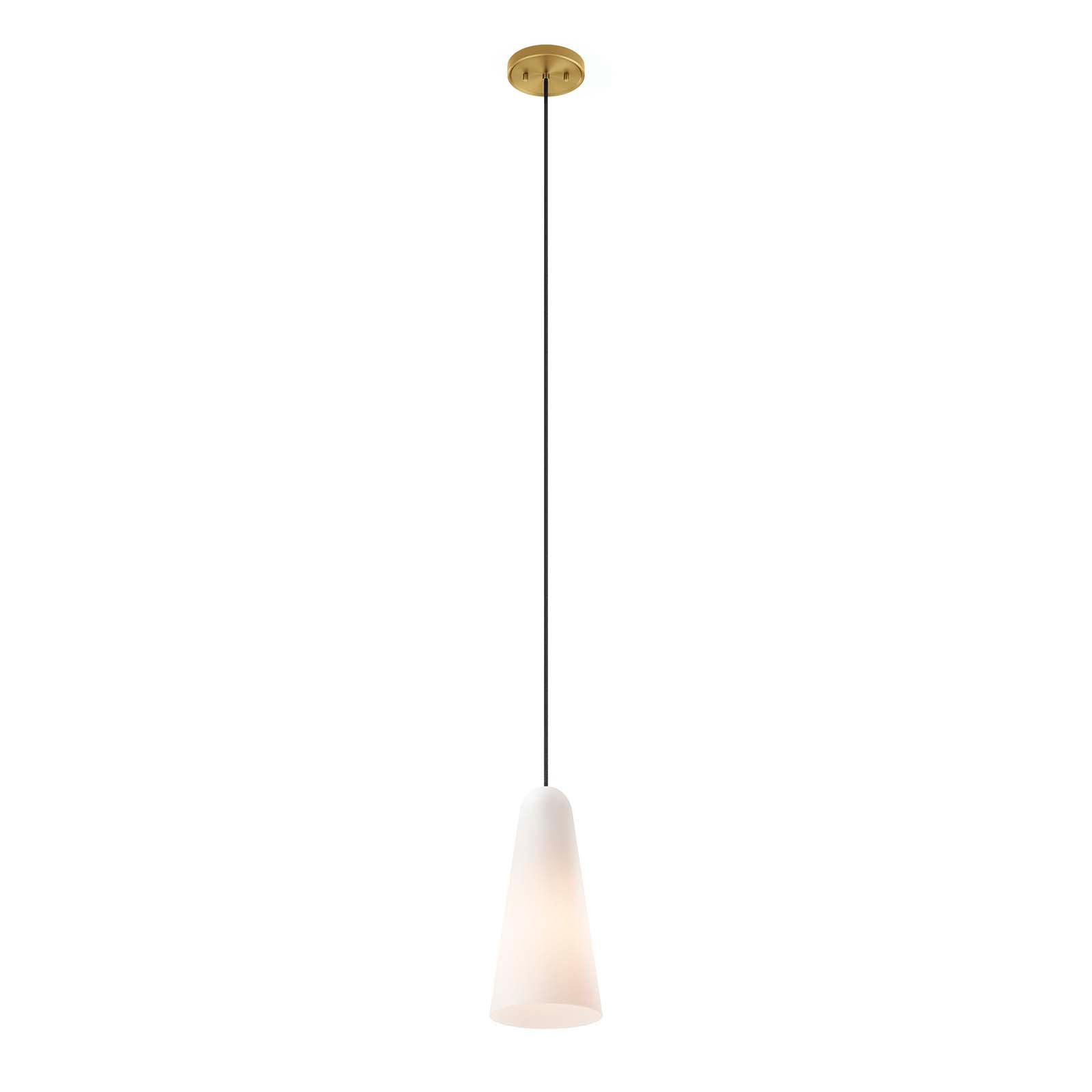 Modway Ceiling Lights - Beacon 1-Light Pendant Light Opal Satin Brass