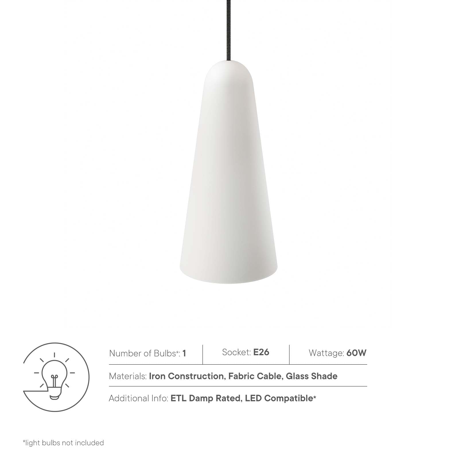Modway Ceiling Lights - Beacon 1-Light Pendant Light Opal Satin Brass