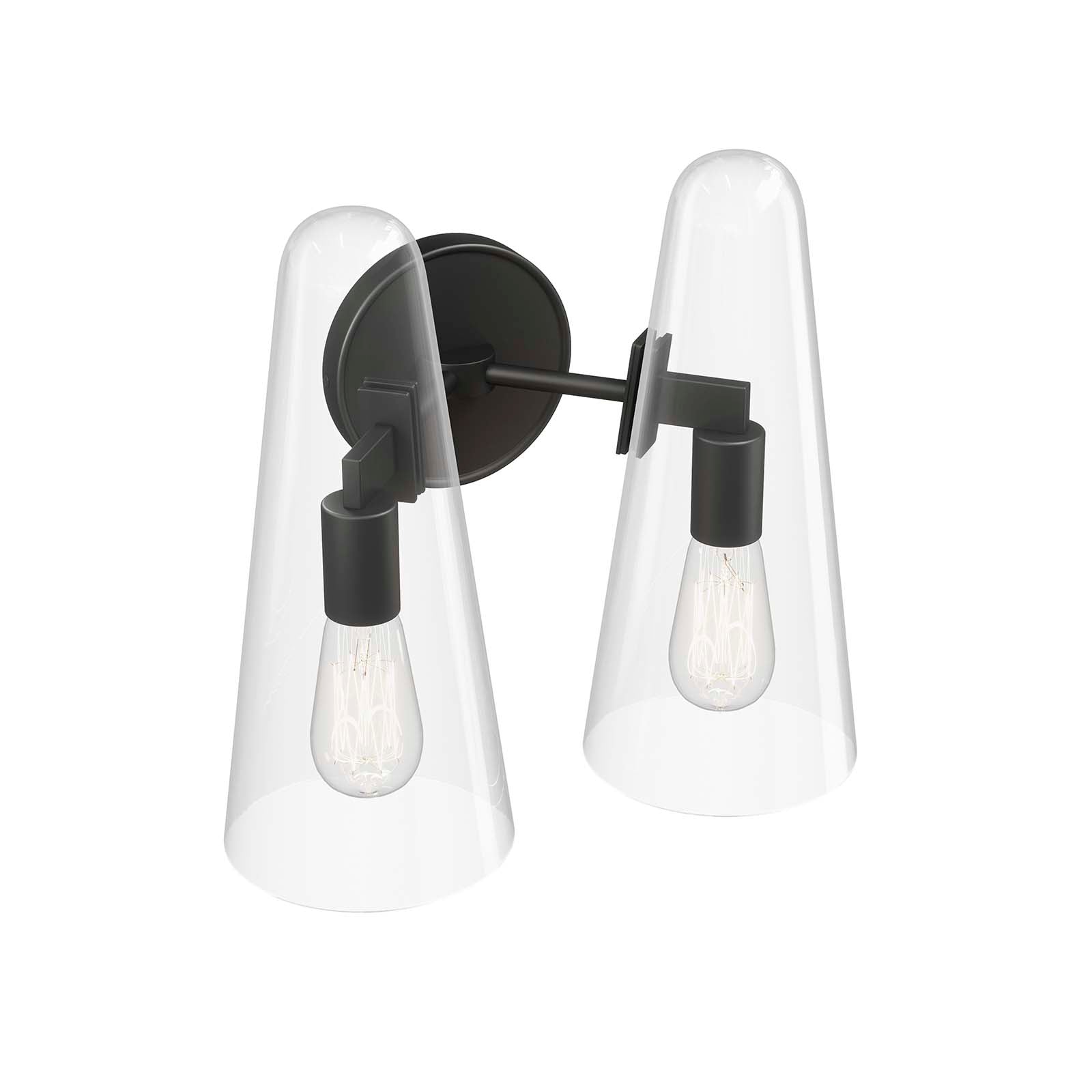 Modway Wall Sconces - Beacon-2-Light-Wall-Sconce-Clear-Black