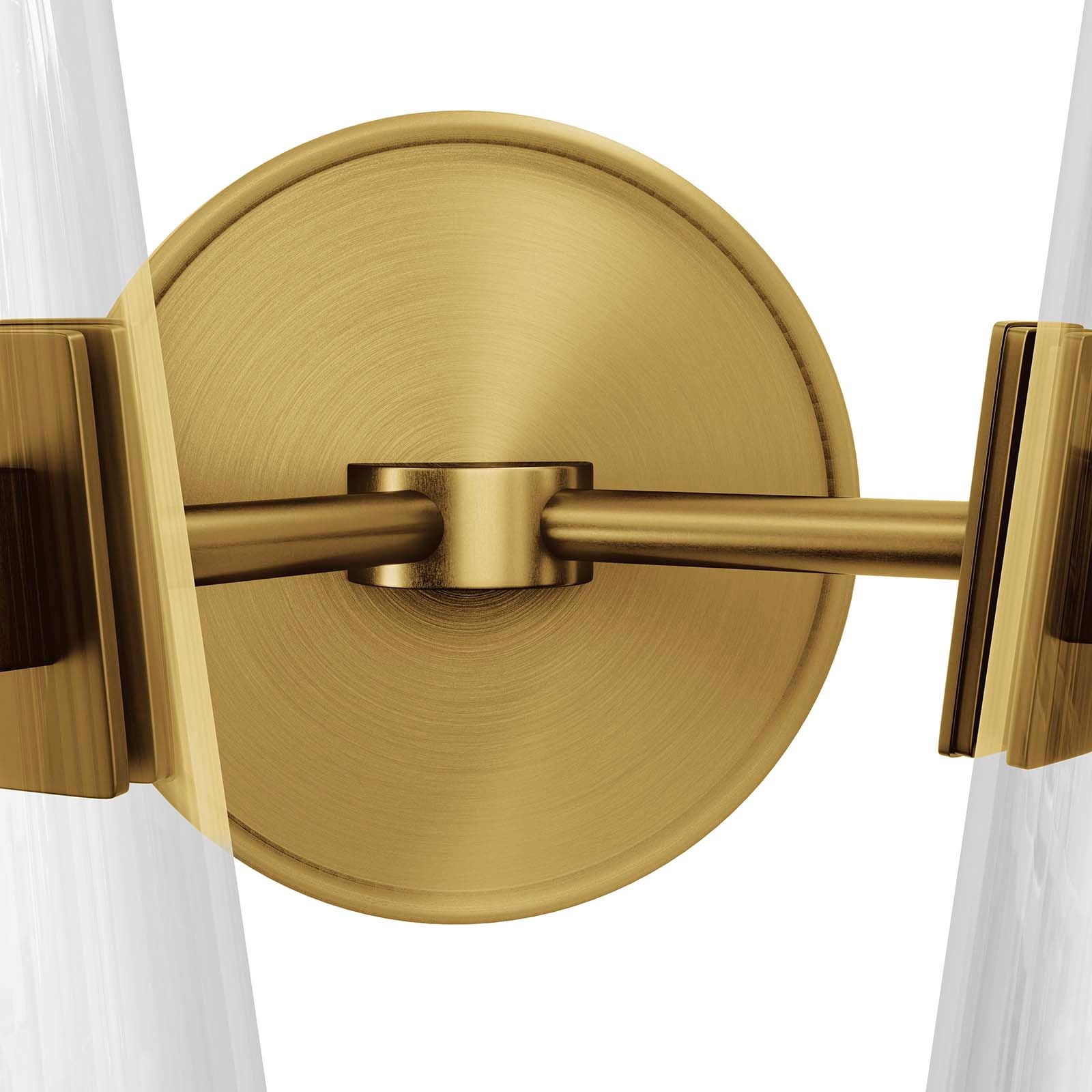 Modway Wall Sconces - Beacon 2-Light Wall Sconce Clear Satin Brass