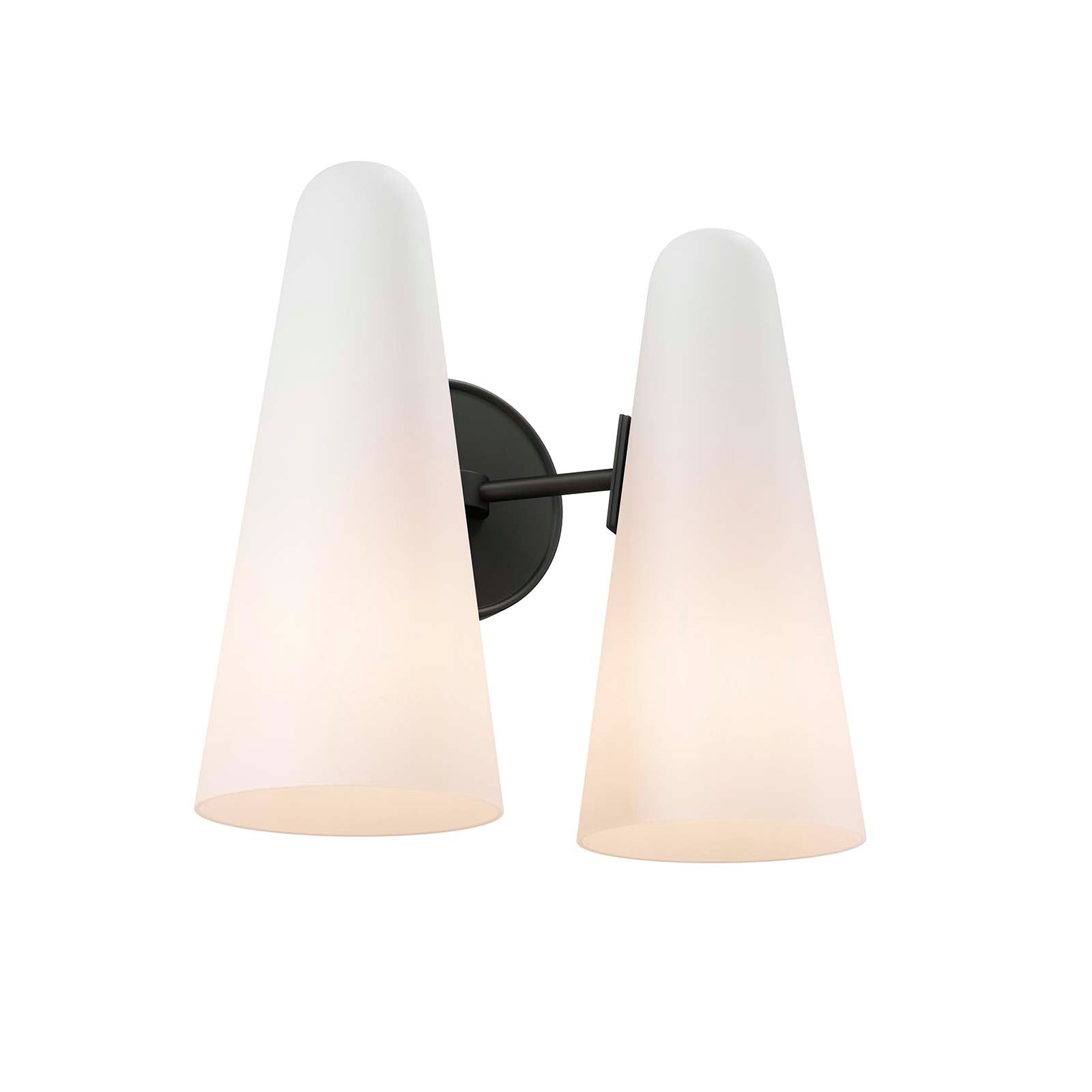 Modway Wall Sconces - Beacon-2-Light-Wall-Sconce-Opal-Black