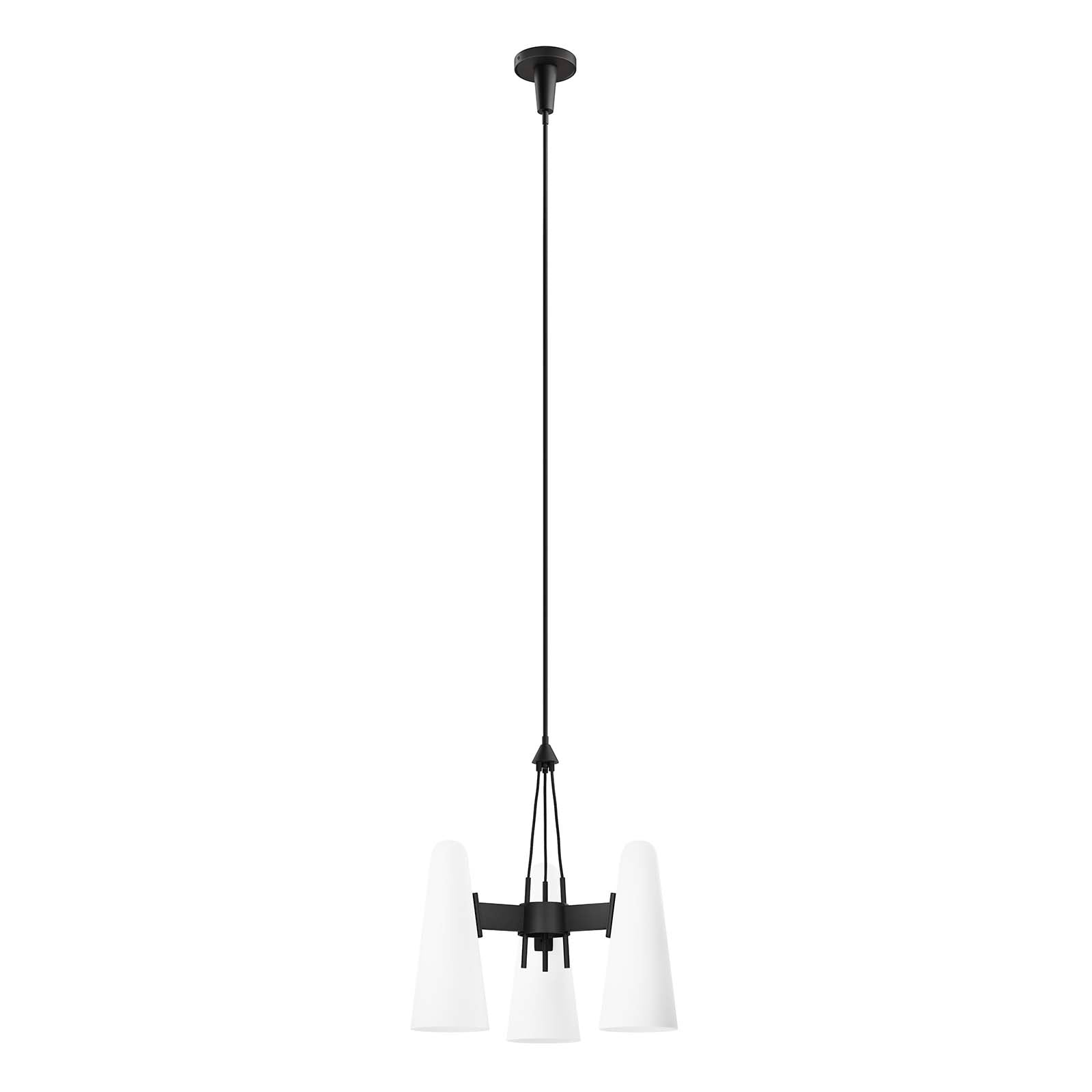 Modway Ceiling Lamps - Beacon-3-Light-Pendant-Light-Opal-Black