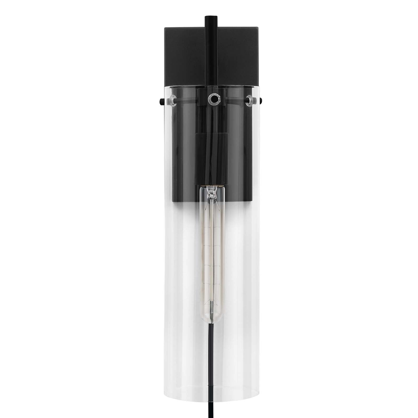 Modway Wall Sconces - Skylark-Wall-Sconce-Clear-Black