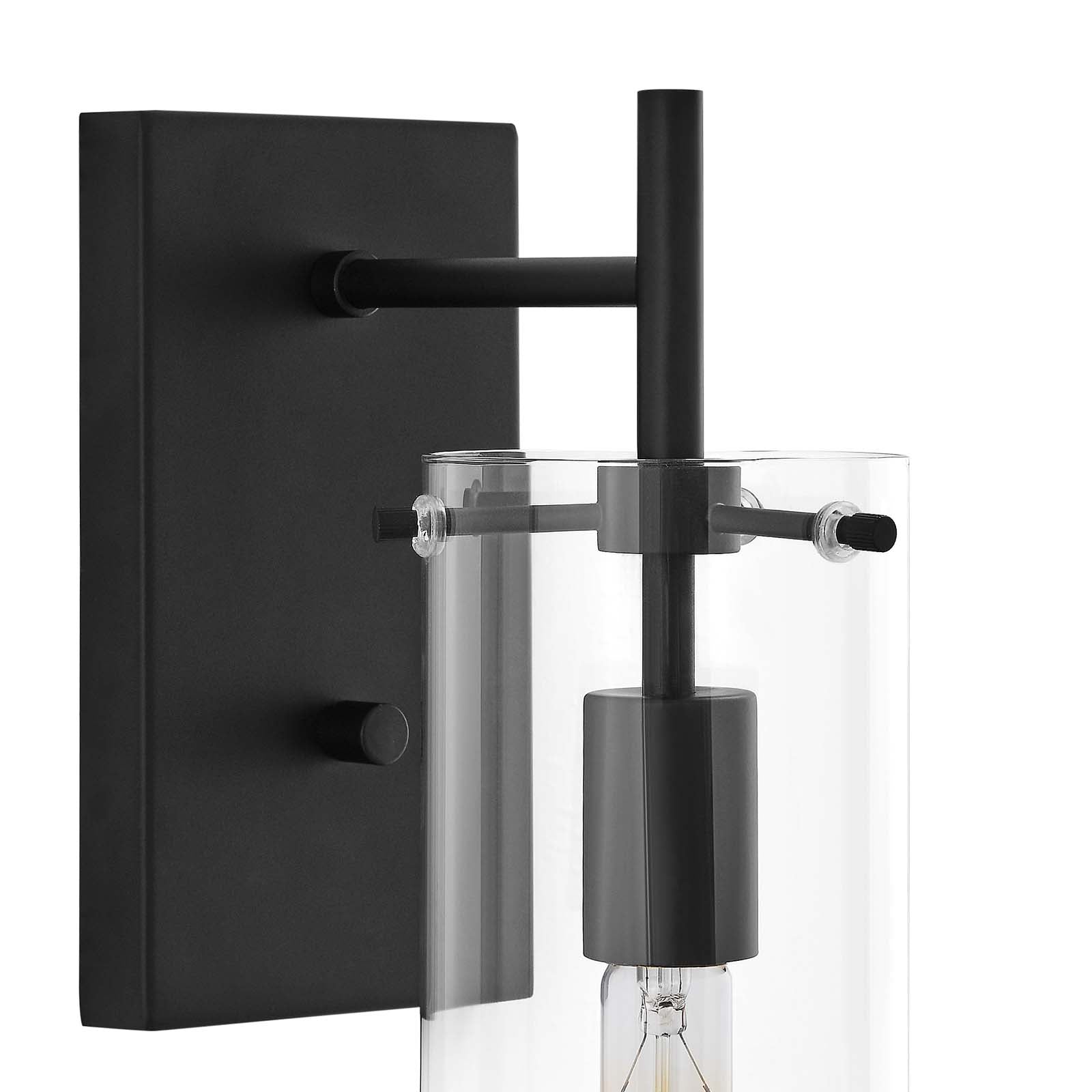 Modway Wall Sconces - Skylark-Wall-Sconce-Clear-Black