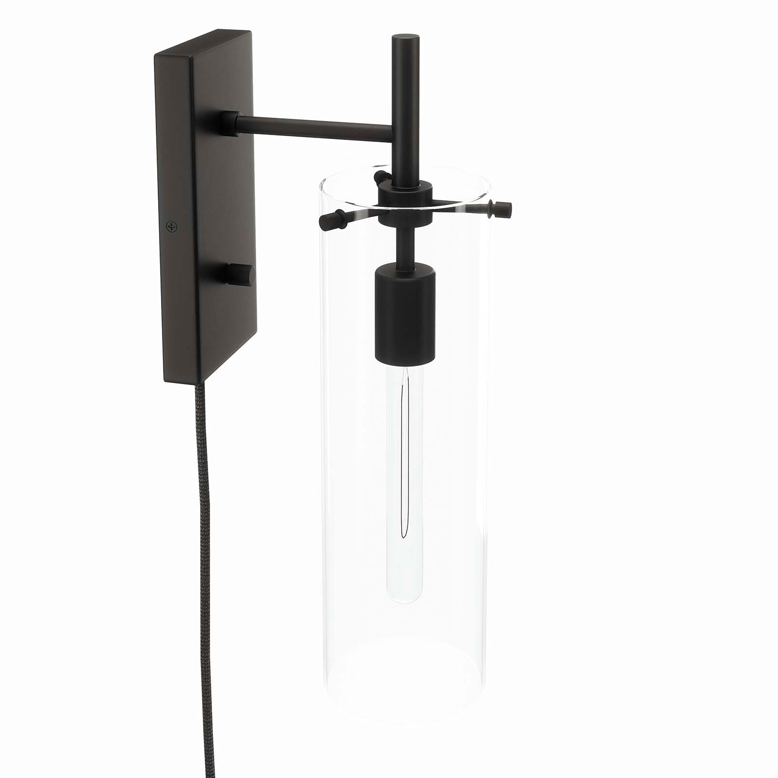 Modway Wall Sconces - Skylark-Wall-Sconce-Clear-Black