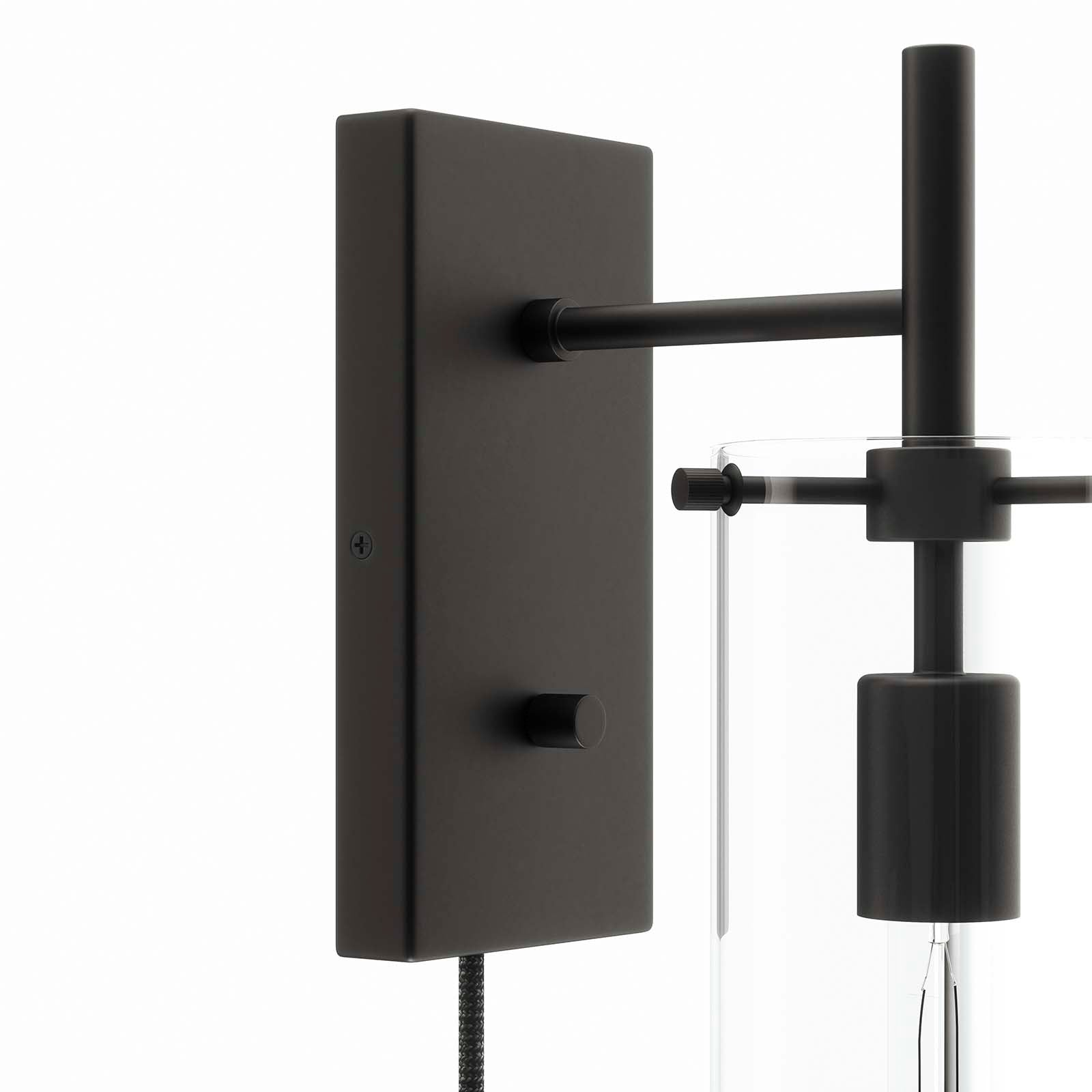 Modway Wall Sconces - Skylark-Wall-Sconce-Clear-Black