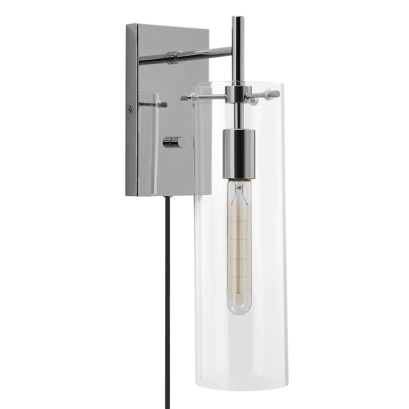Modway Wall Sconces - Skylark-Wall-Sconce-Clear-Polished-Nickel