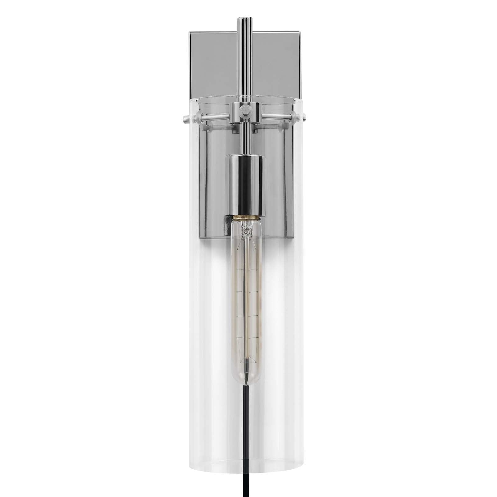 Modway Wall Sconces - Skylark-Wall-Sconce-Clear-Polished-Nickel