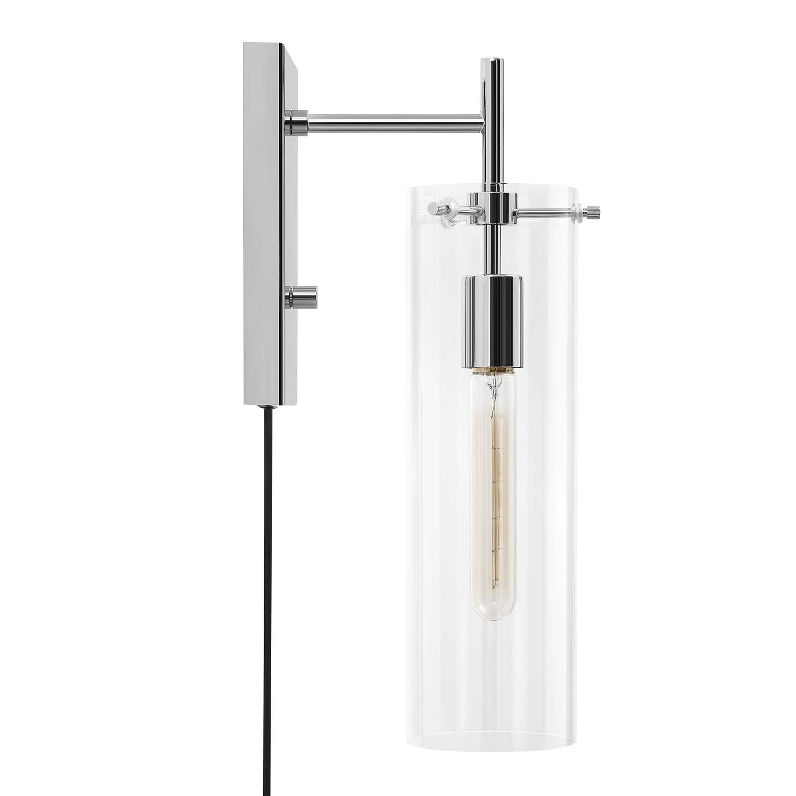 Modway Wall Sconces - Skylark-Wall-Sconce-Clear-Polished-Nickel