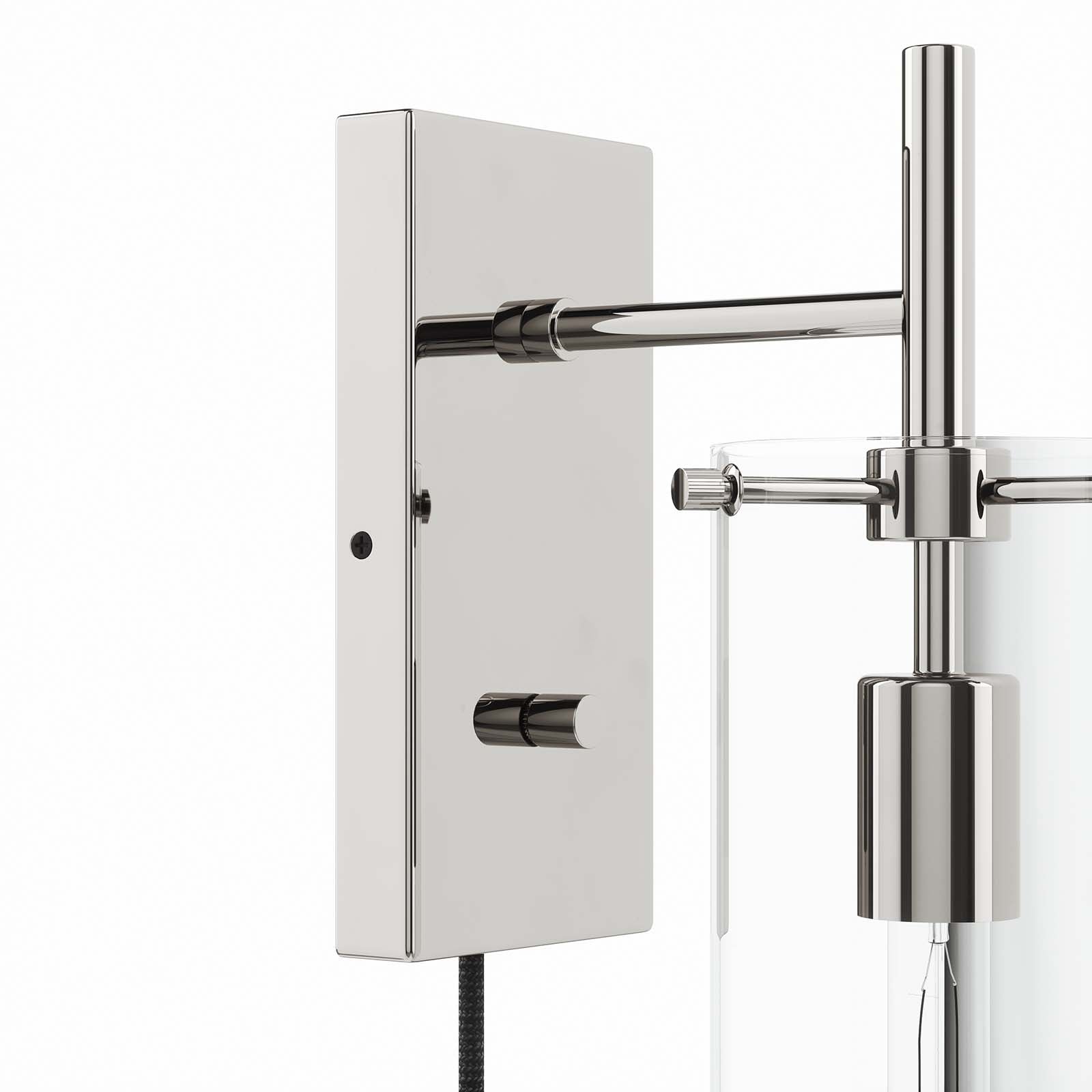 Modway Wall Sconces - Skylark-Wall-Sconce-Clear-Polished-Nickel