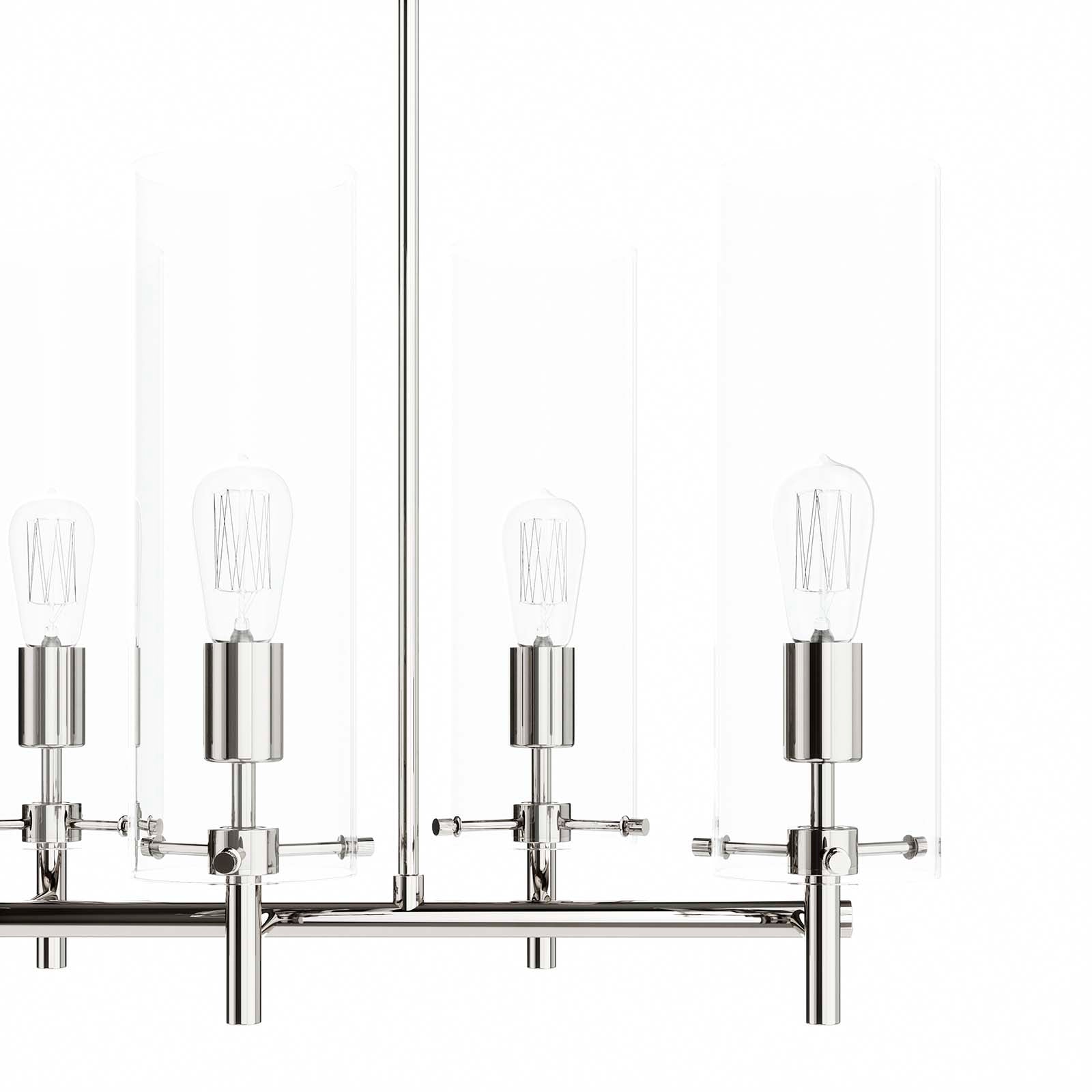Modway Ceiling Lights - Skylark 6-Light Chandelier Clear Polished Nickel