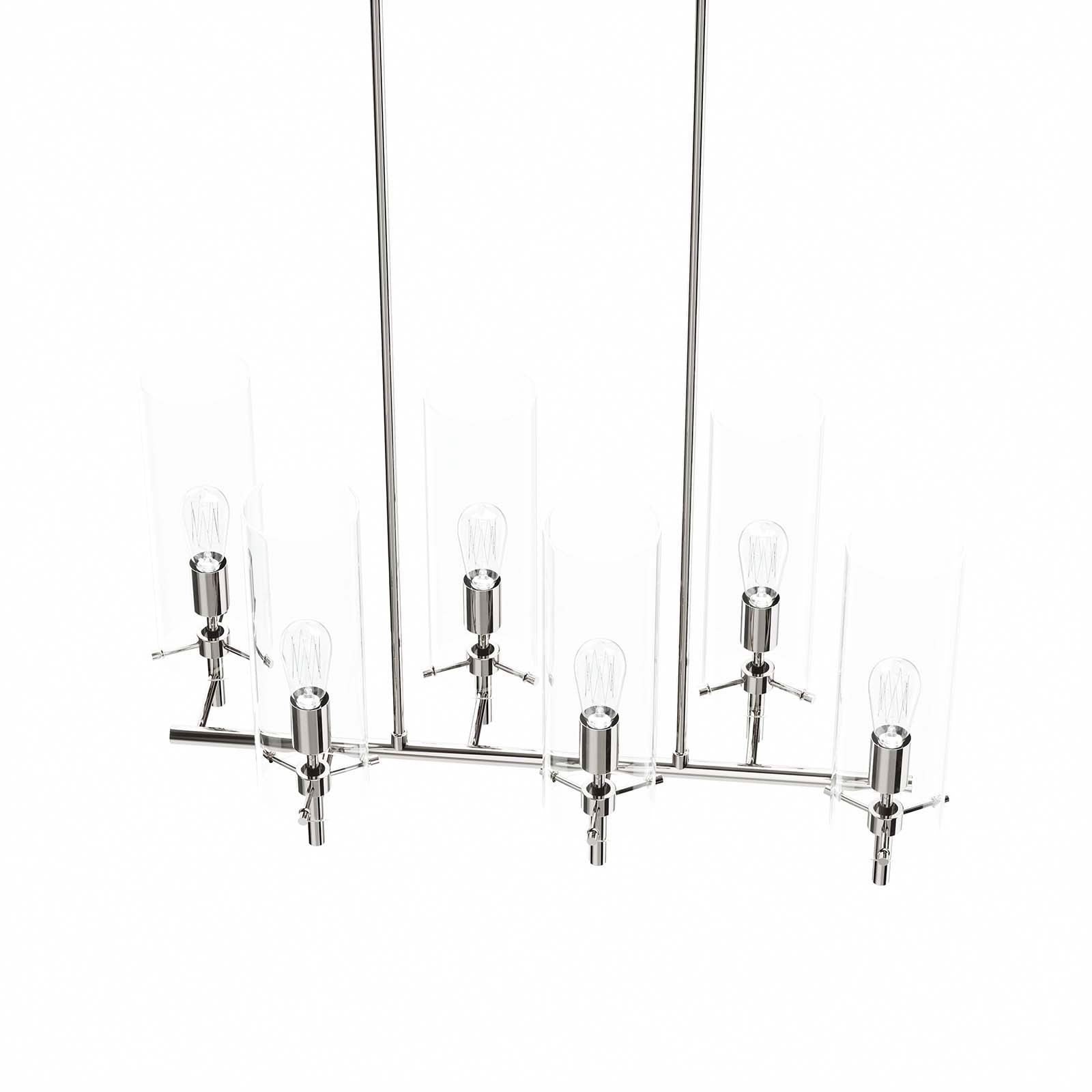 Modway Ceiling Lights - Skylark 6-Light Chandelier Clear Polished Nickel