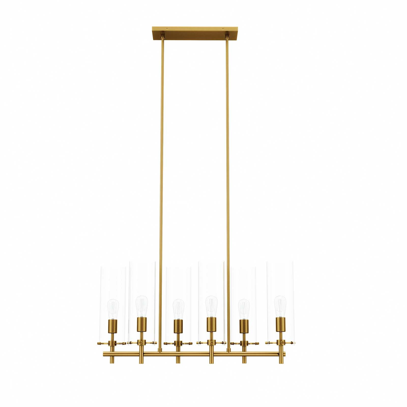 Modway Ceiling Lights - Skylark 6-Light Chandelier Clear Satin Brass