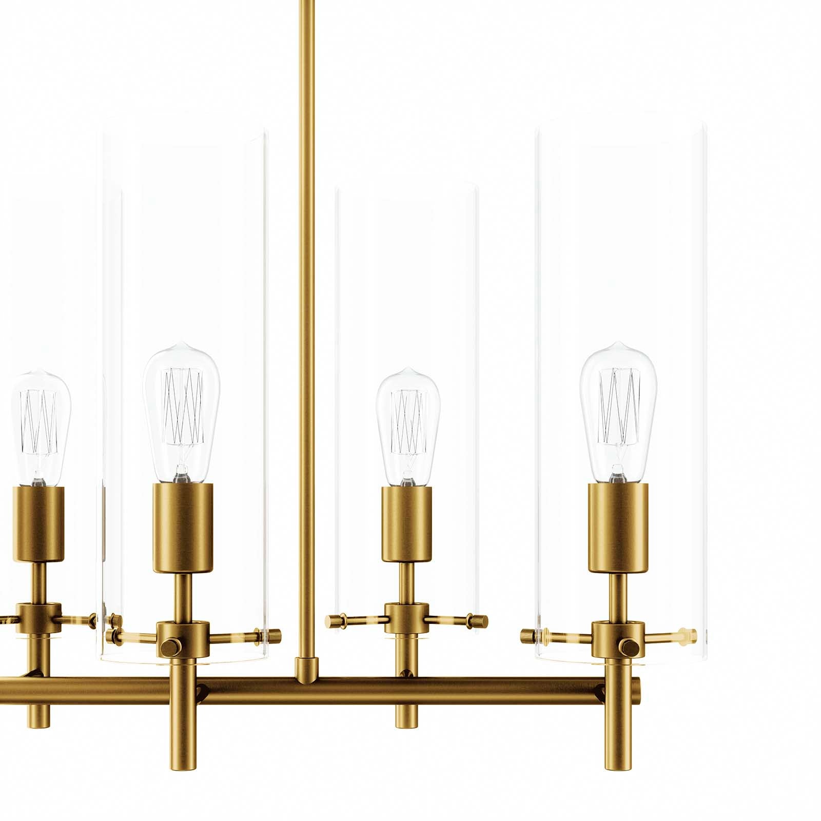 Modway Ceiling Lights - Skylark 6-Light Chandelier Clear Satin Brass