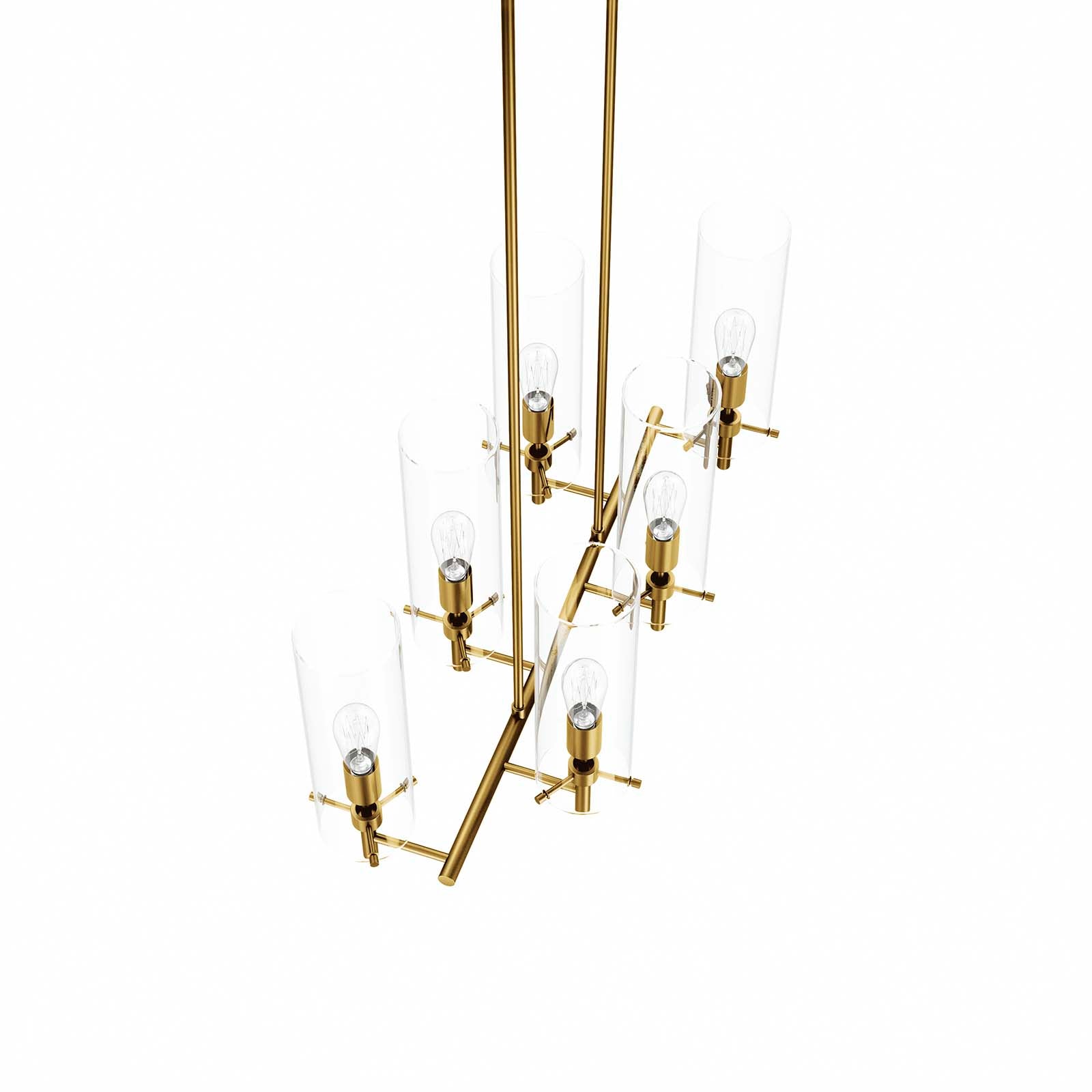 Modway Ceiling Lights - Skylark 6-Light Chandelier Clear Satin Brass