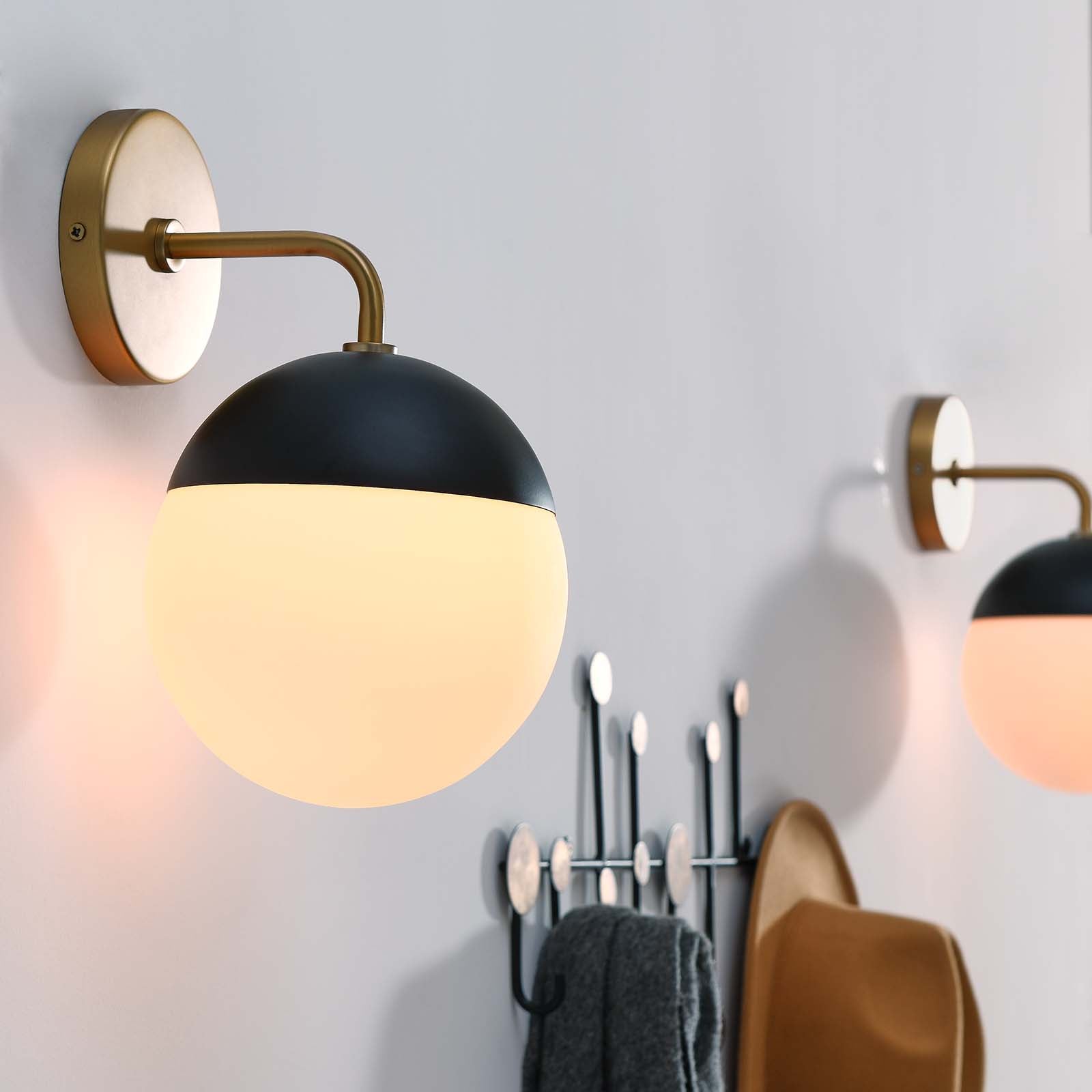Modway Wall Sconces - Stellar-1-Light-Wall-Sconce-Opal-Satin-Brass
