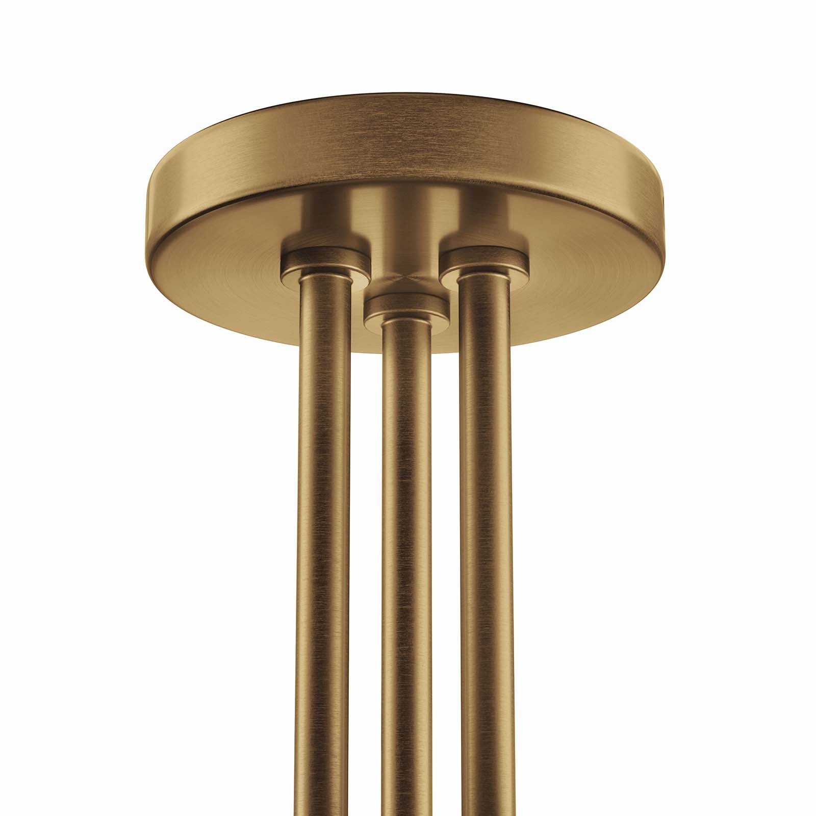 Modway Ceiling Lights - Stellar 3-Light Semi-Flush Ceiling Light Opal Satin Brass